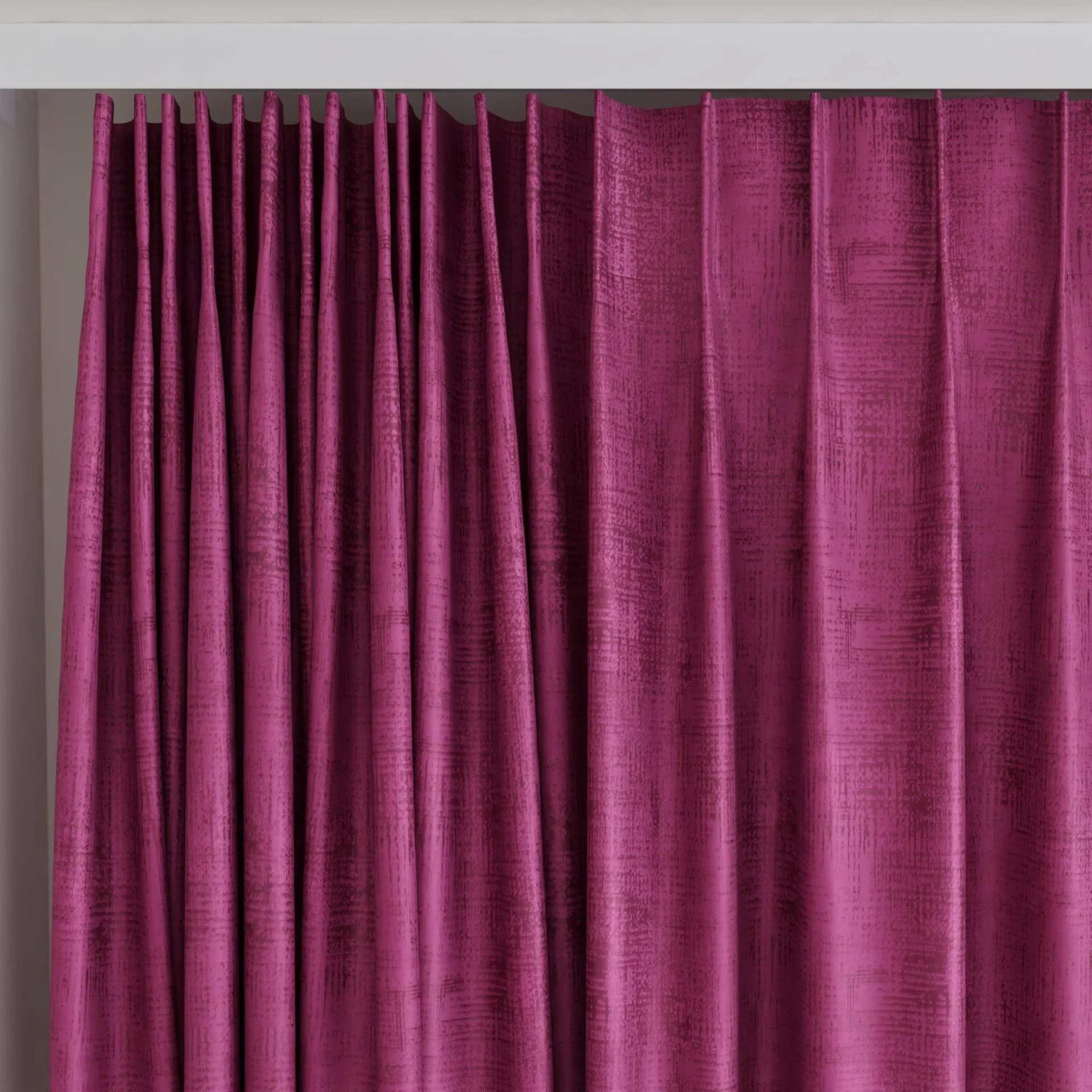 Top view of Gloria Peony, on curtain rail