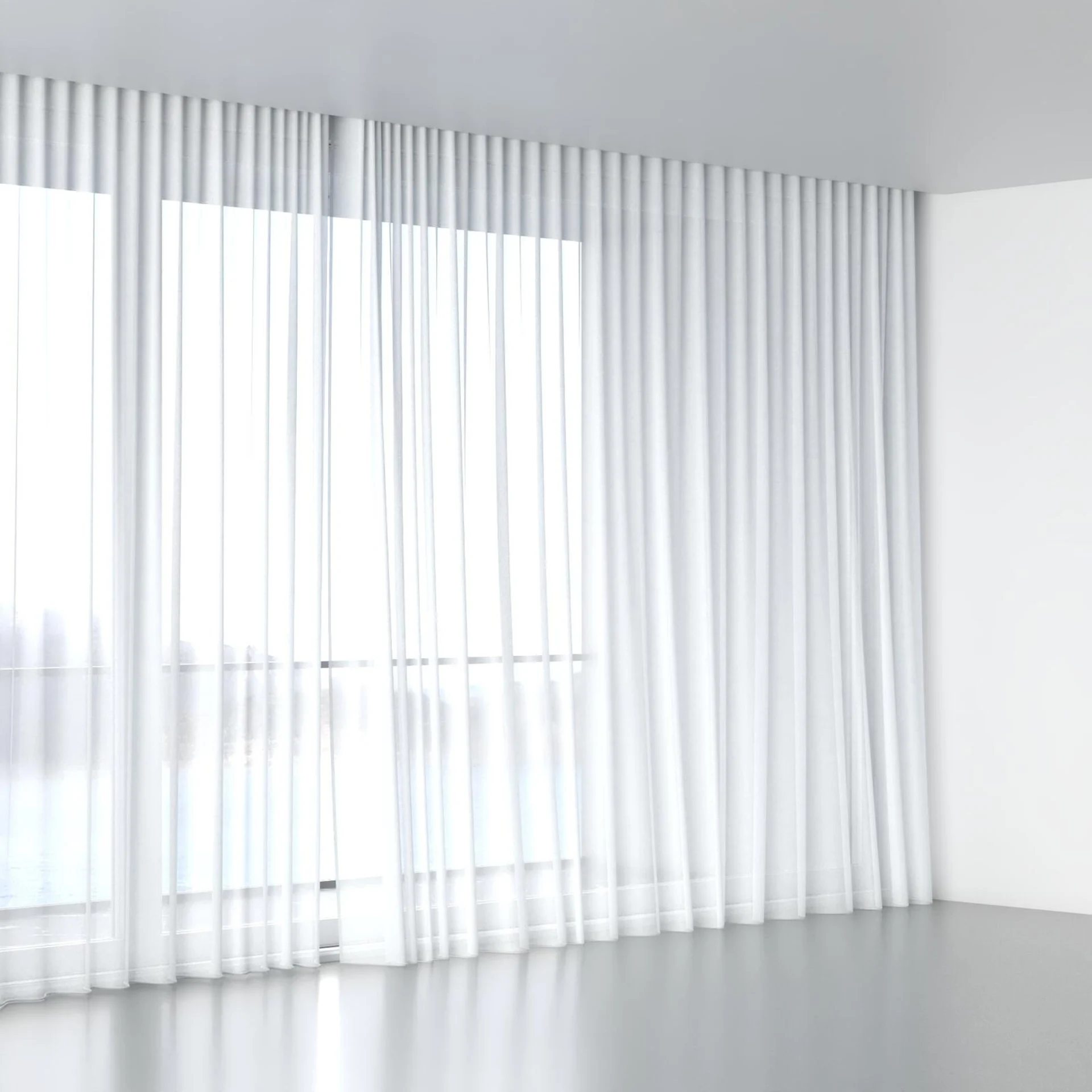 Full view of Flo II Cream, wave pleat