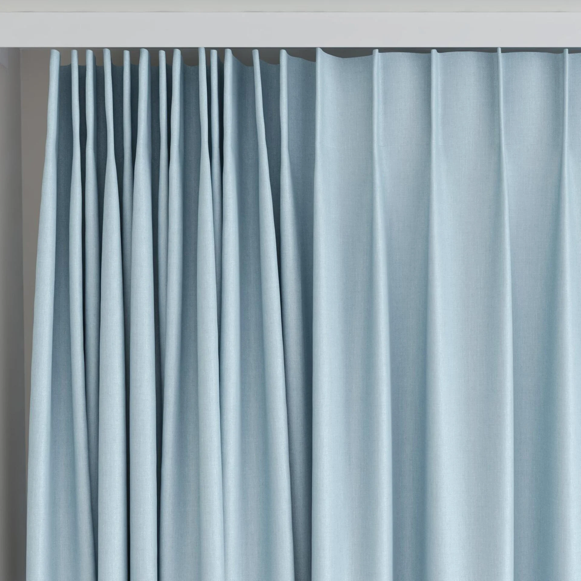 Top view of Kidglove Sky, on curtain rail