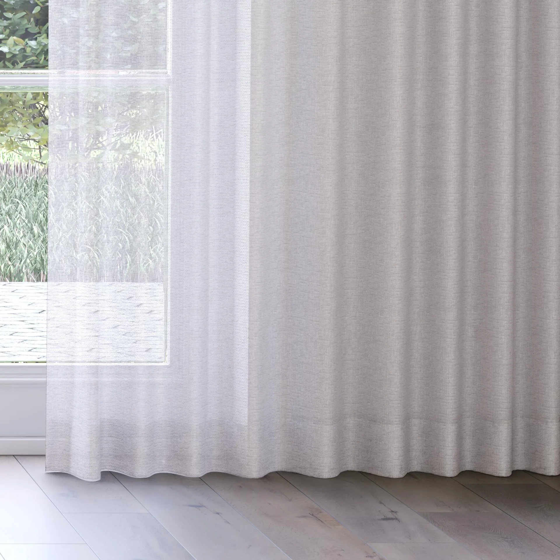 Bottom view of Mathilde Smoke, on curtain rail