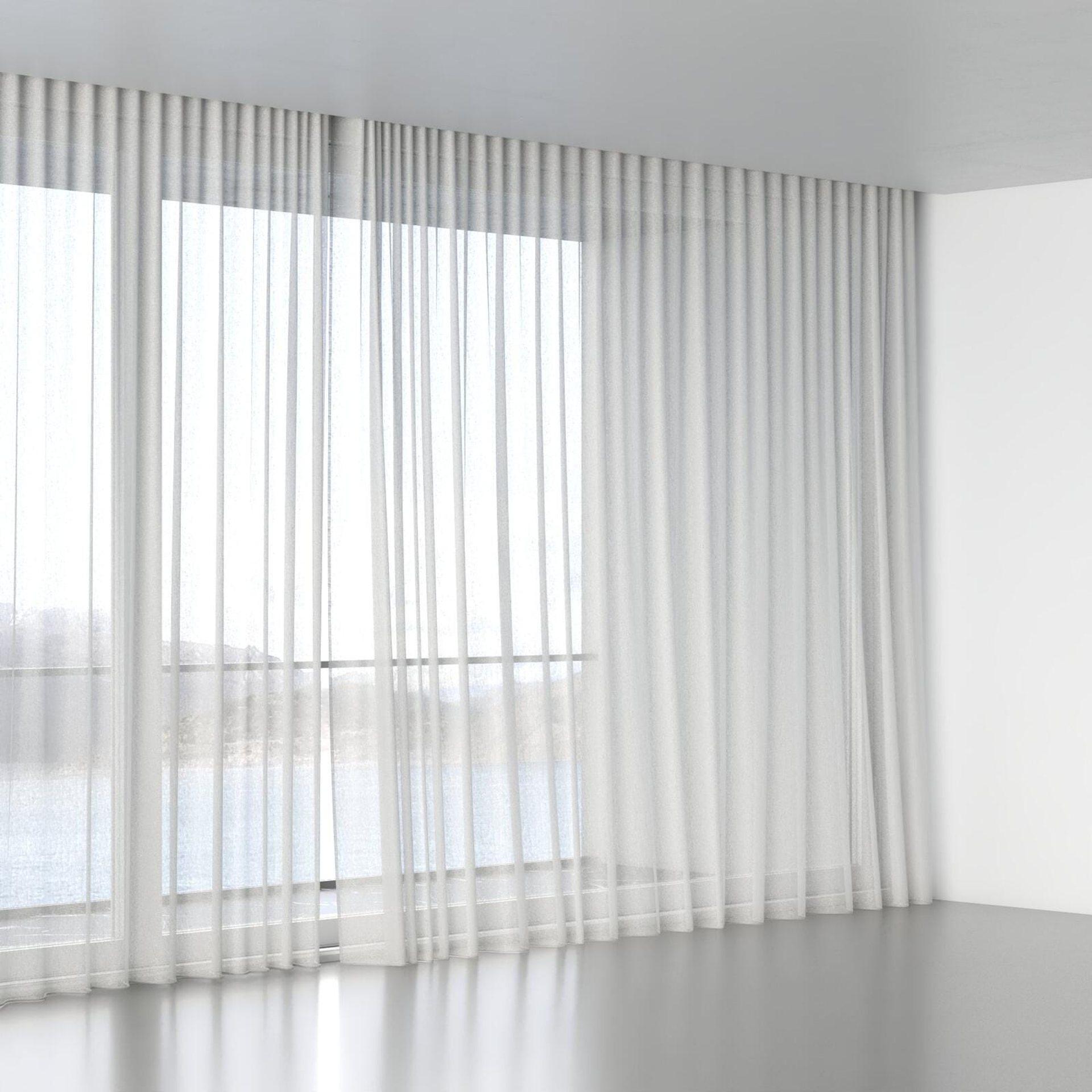 Full view of Lumiere Dove Grey, wave pleat