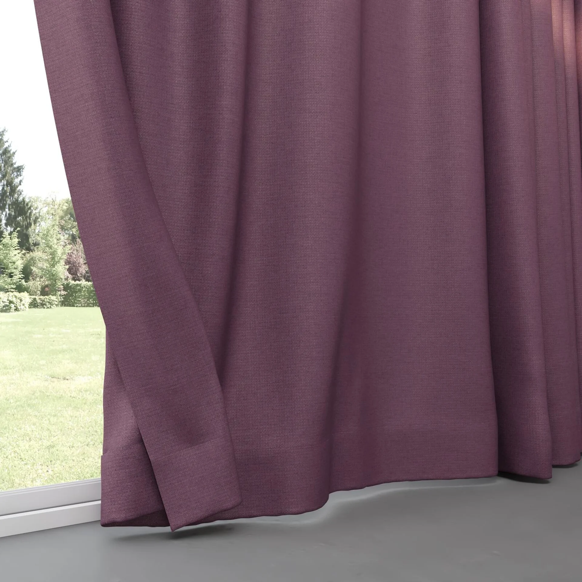 Bottom view of Bravo Amethyst, pinch pleat