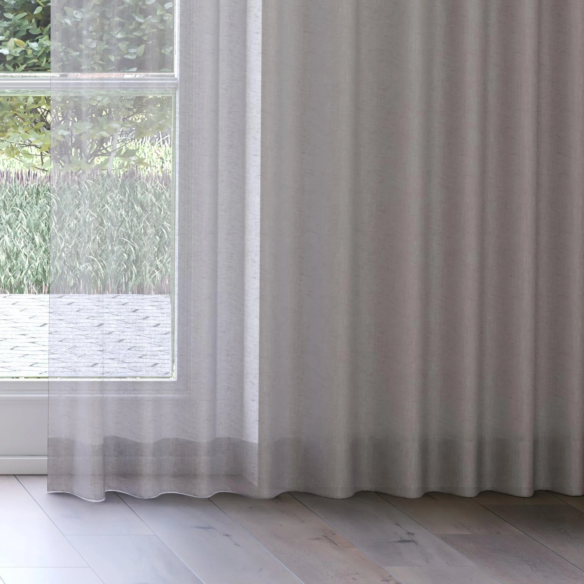 Bottom view of Lino Storm, on curtain rail