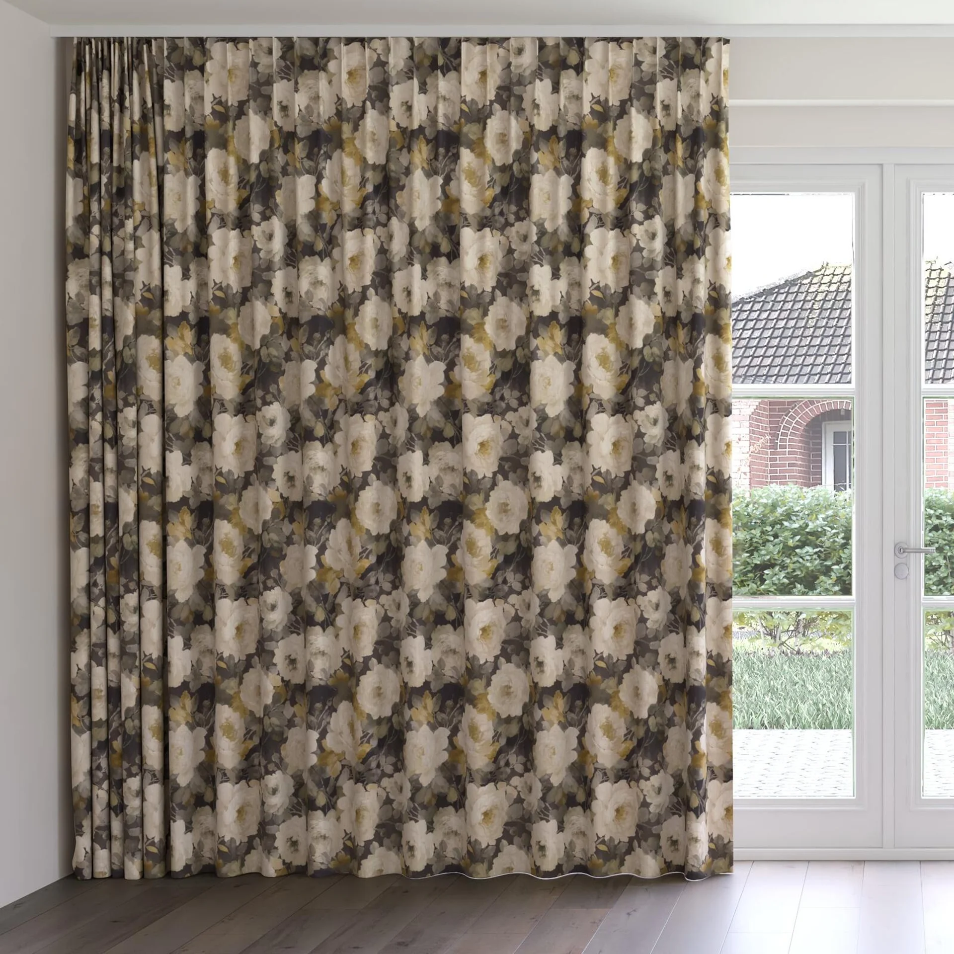 Front view of Victoria Topaz, on curtain rail