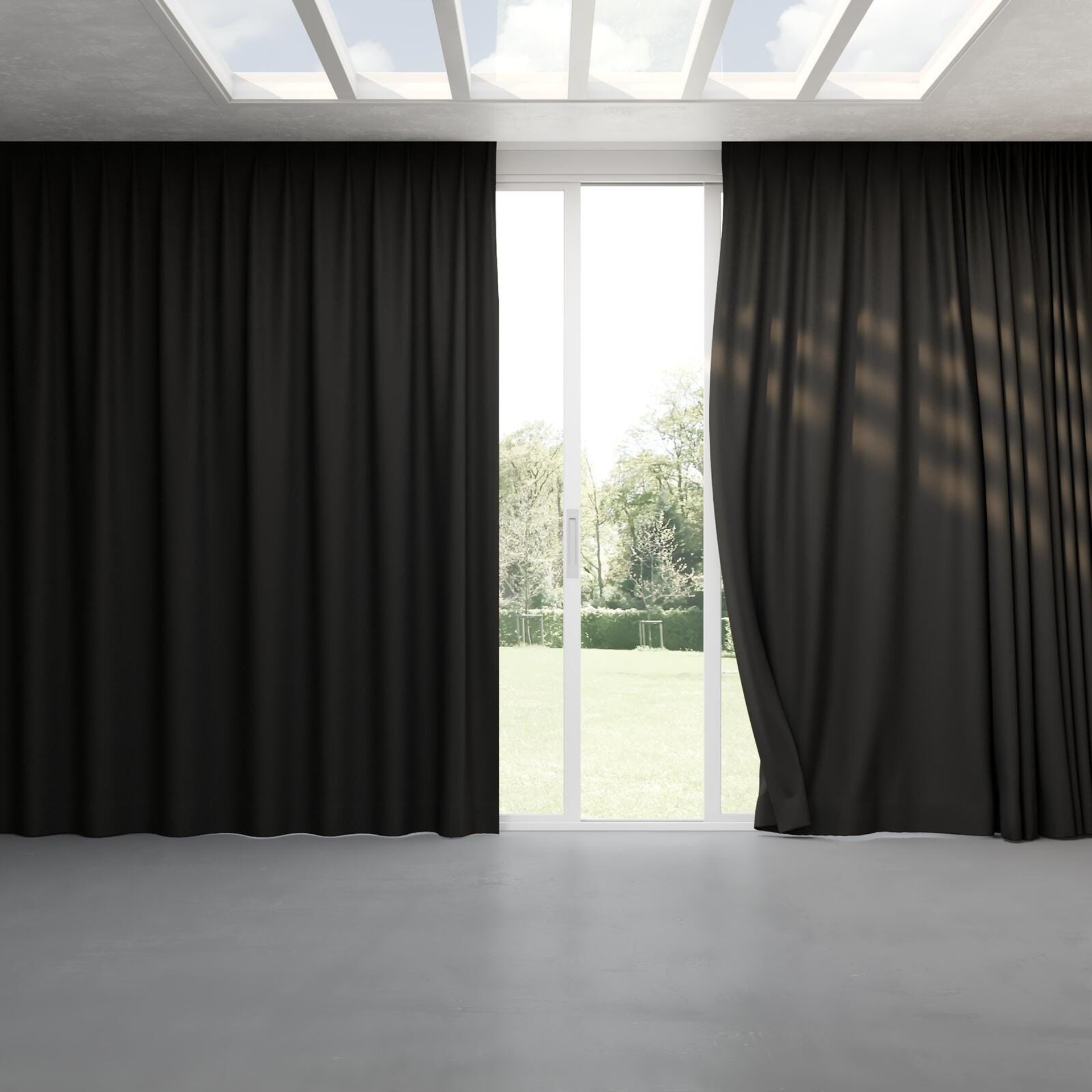 Full view of Dream Weaver 300 Coal, pinch pleat