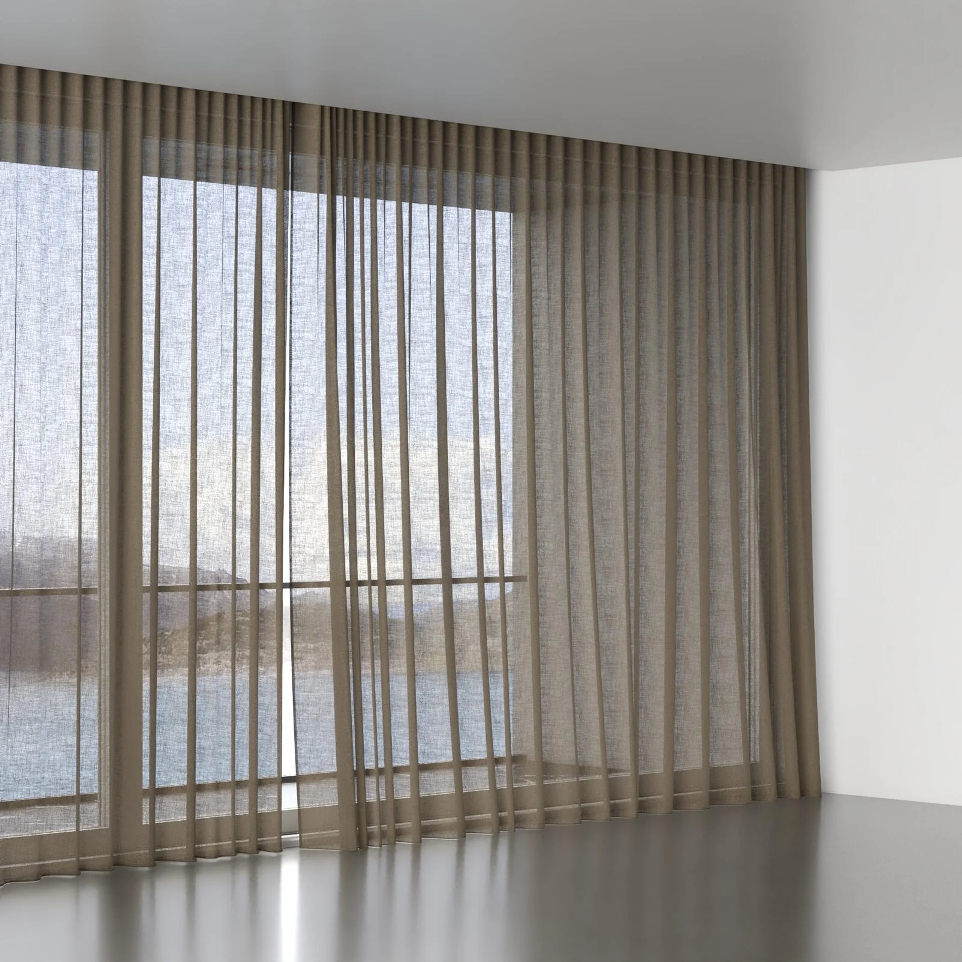 Full view of Statement Brownie, wave pleat