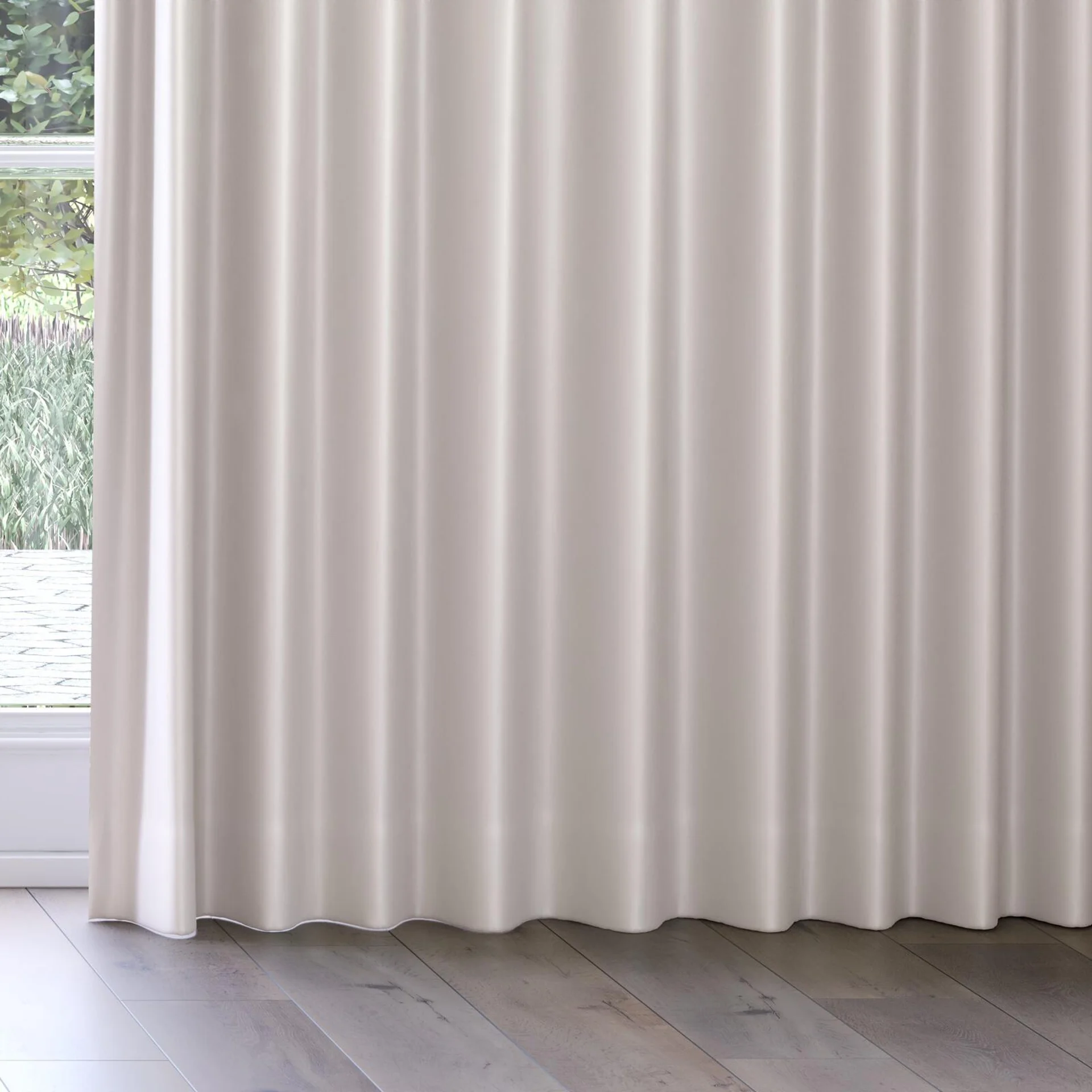 Bottom view of Sleek Crystal, on curtain rail