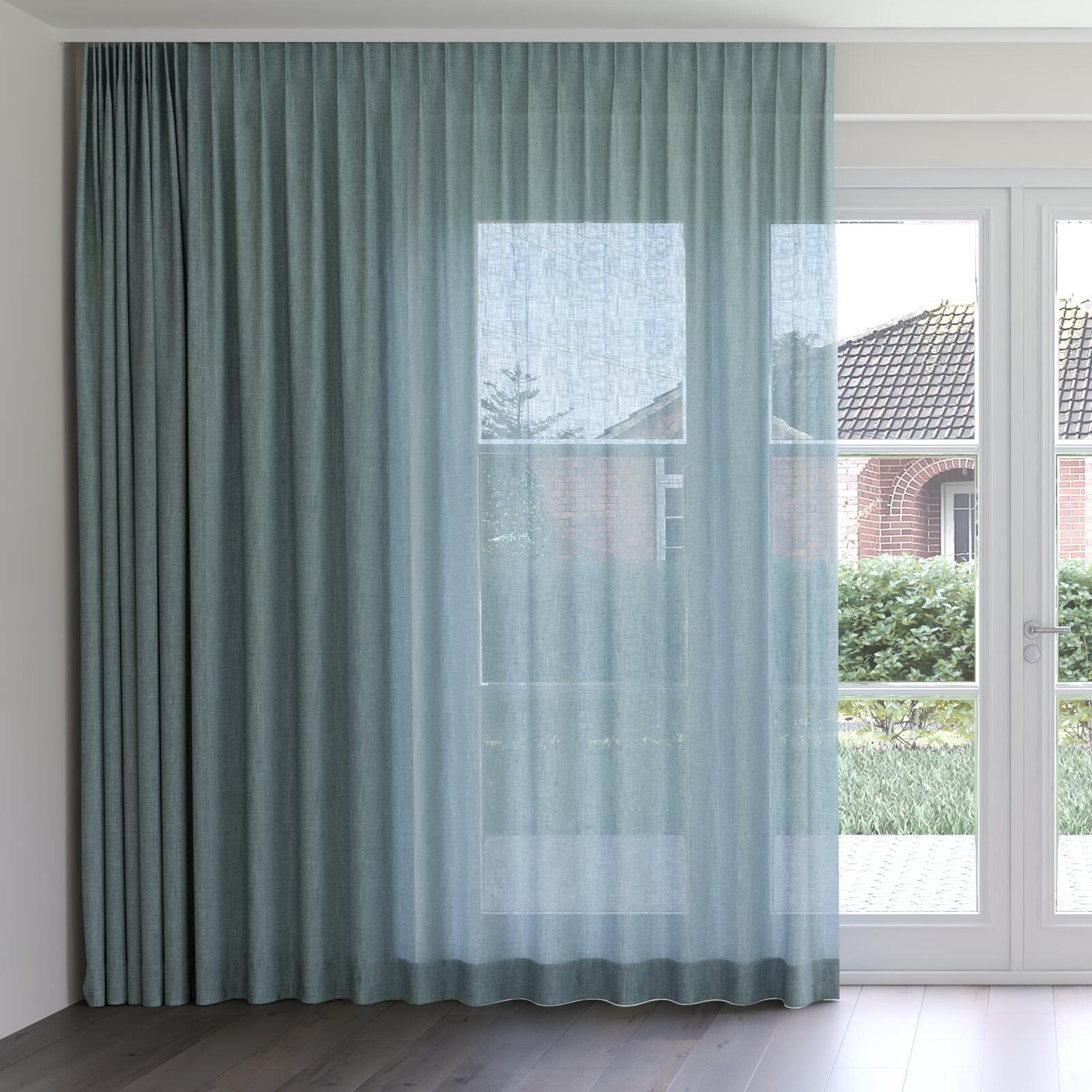 Front view of Motion Jade, on curtain rail