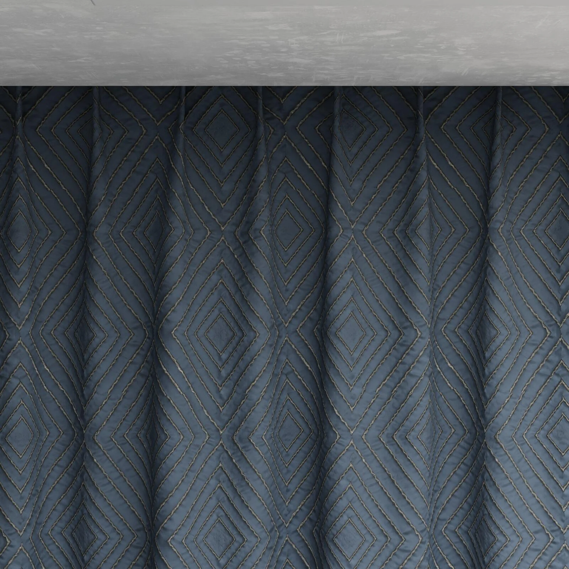 Top view of Intuition Sapphire, pinch pleat