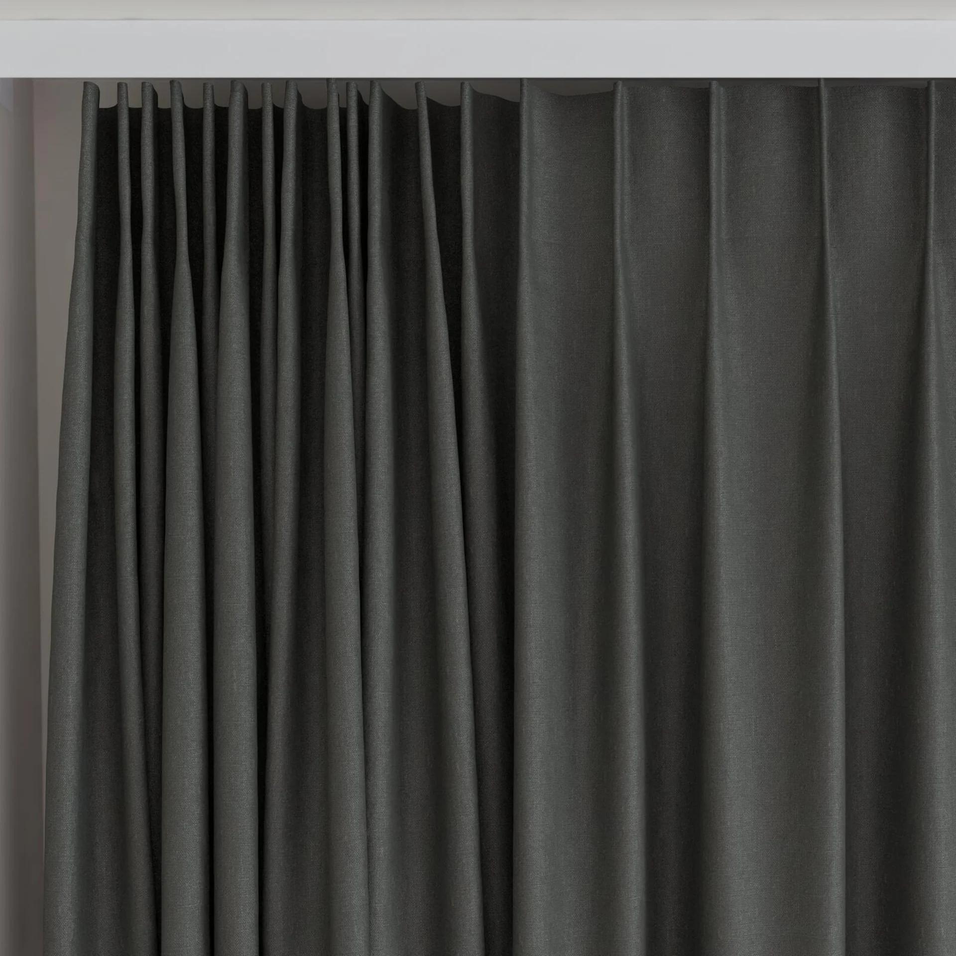 Top view of Eternal Basalt, on curtain rail