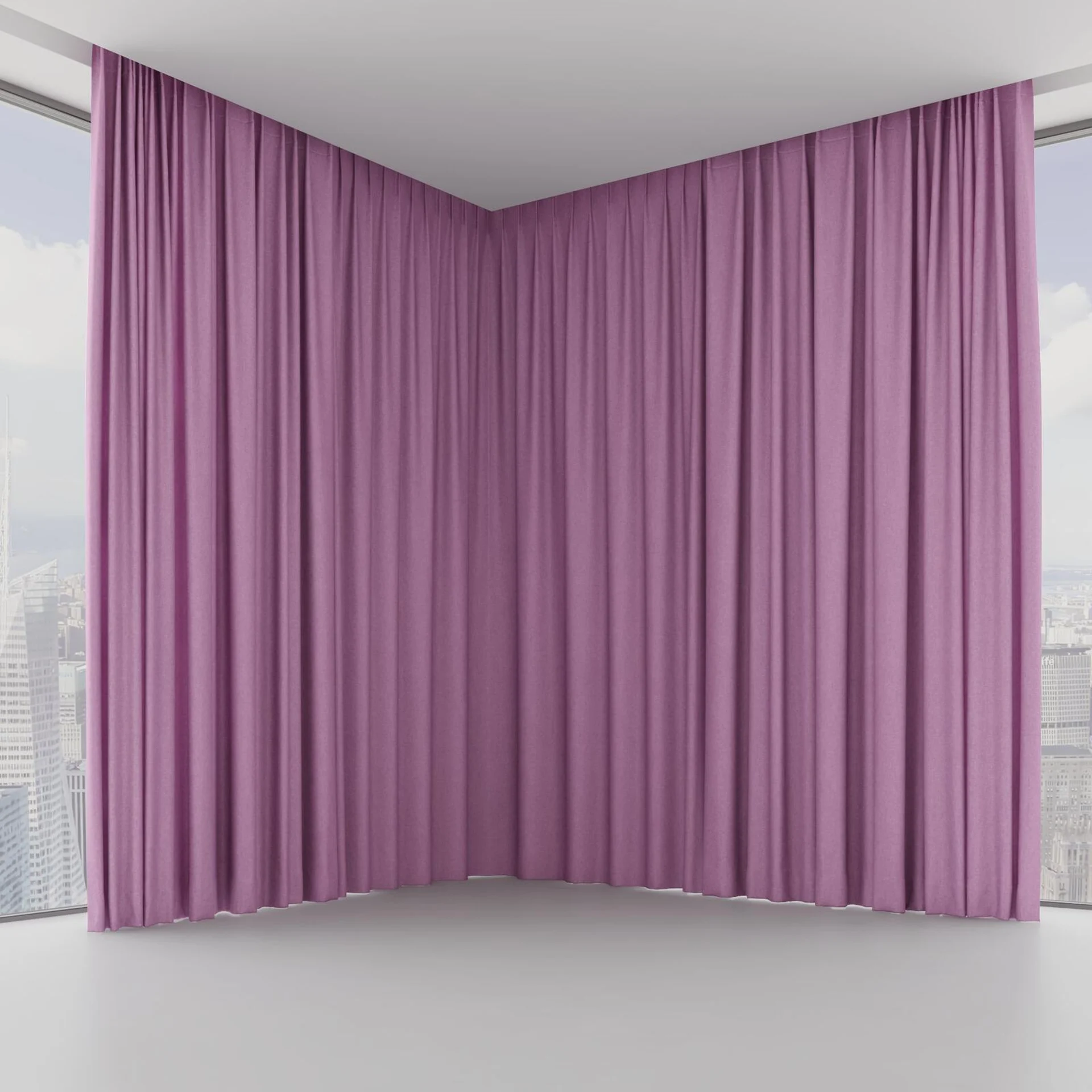 Front view of Hometown Purple, on hidden rail