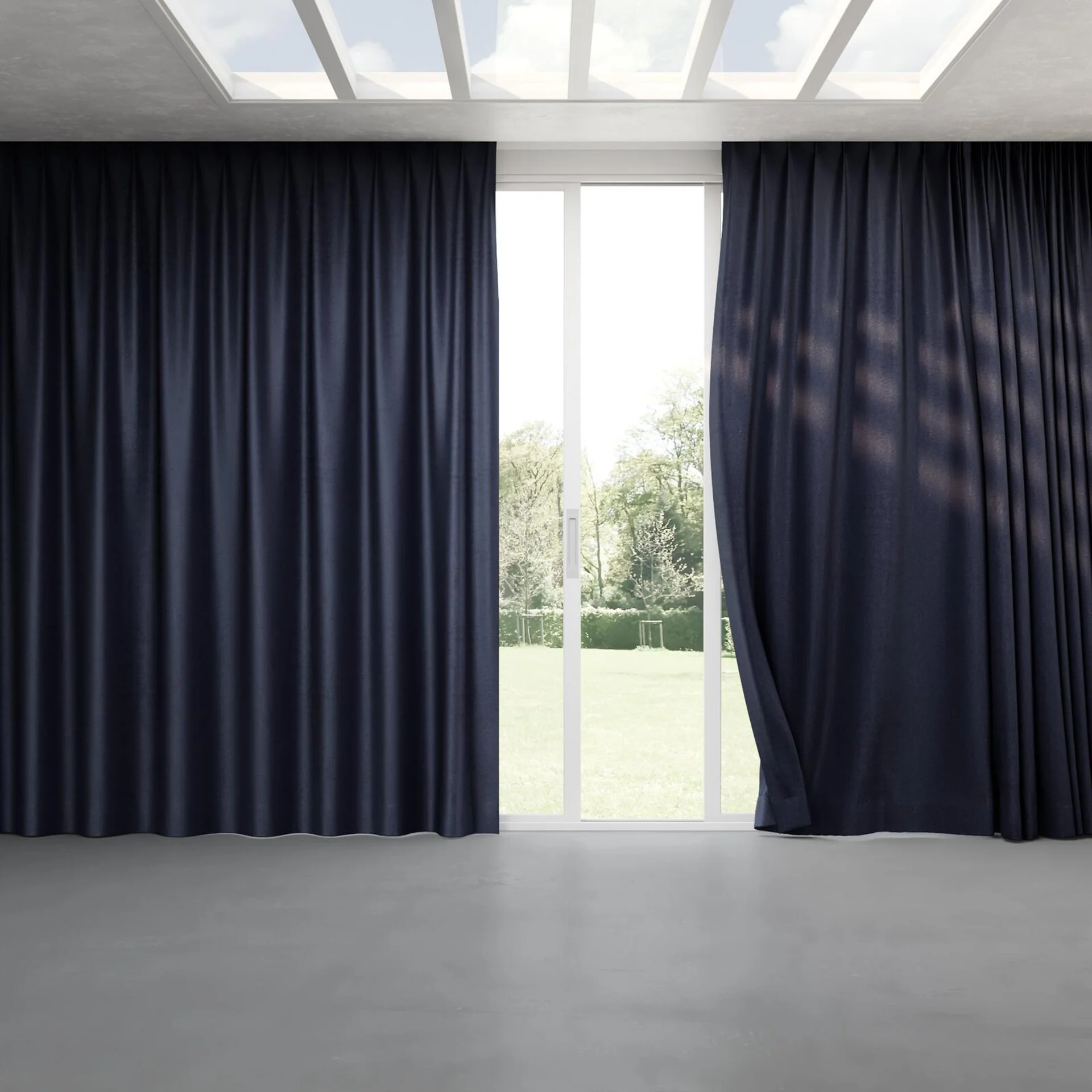 Full view of Lambada Midnight, pinch pleat