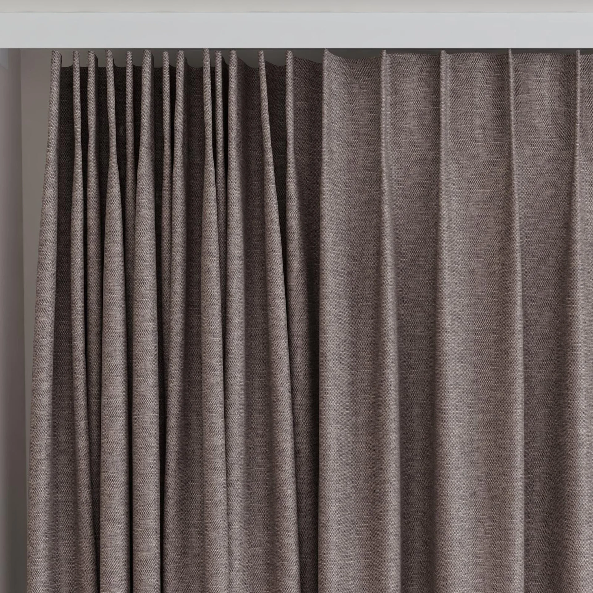 Top view of Goa Charcoal, on curtain rail