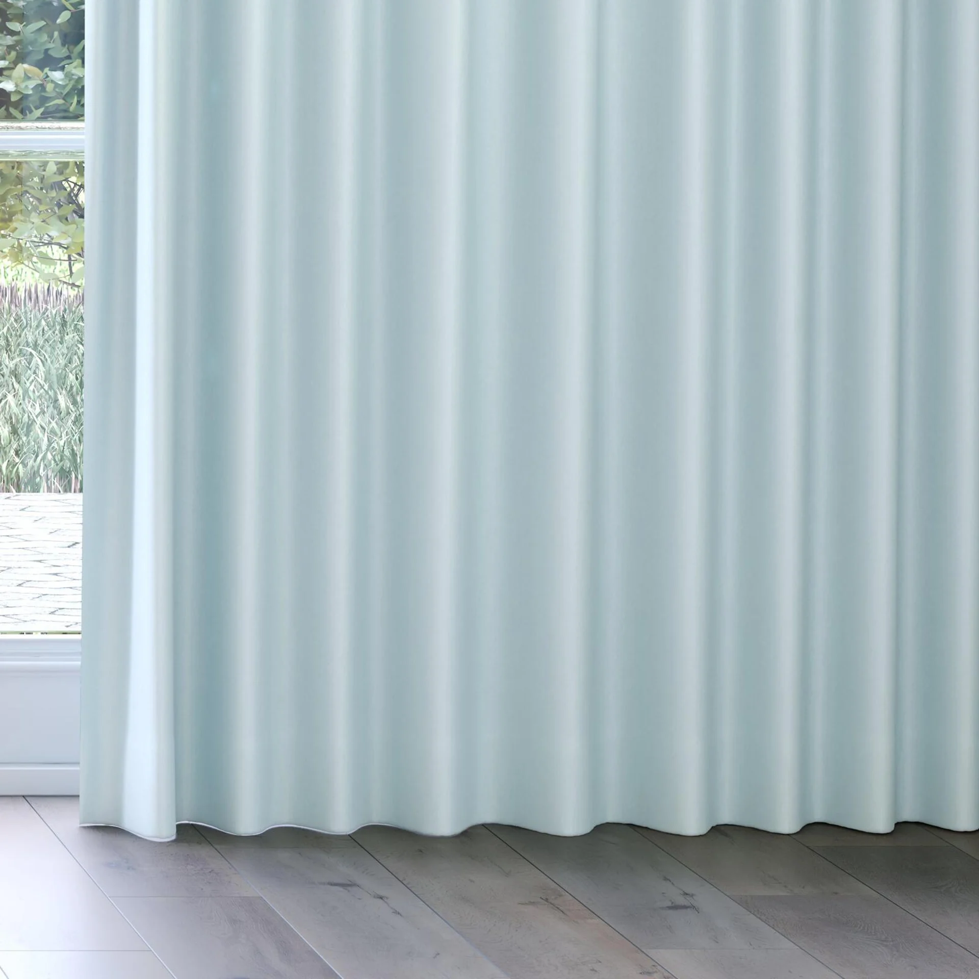 Bottom view of Re-Vive Aqua, on curtain rail