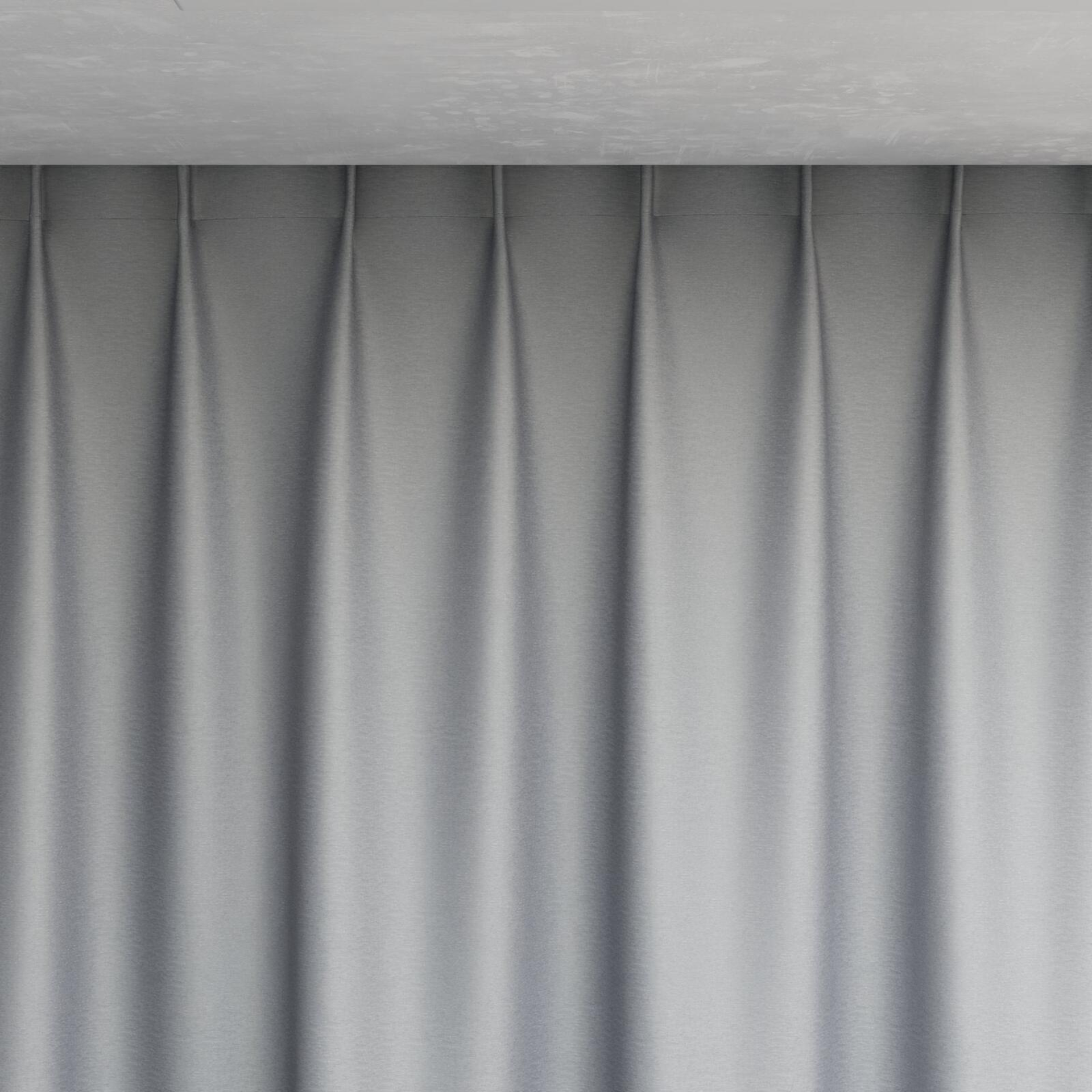 Top view of Stellar Blackout Steel, pinch pleat