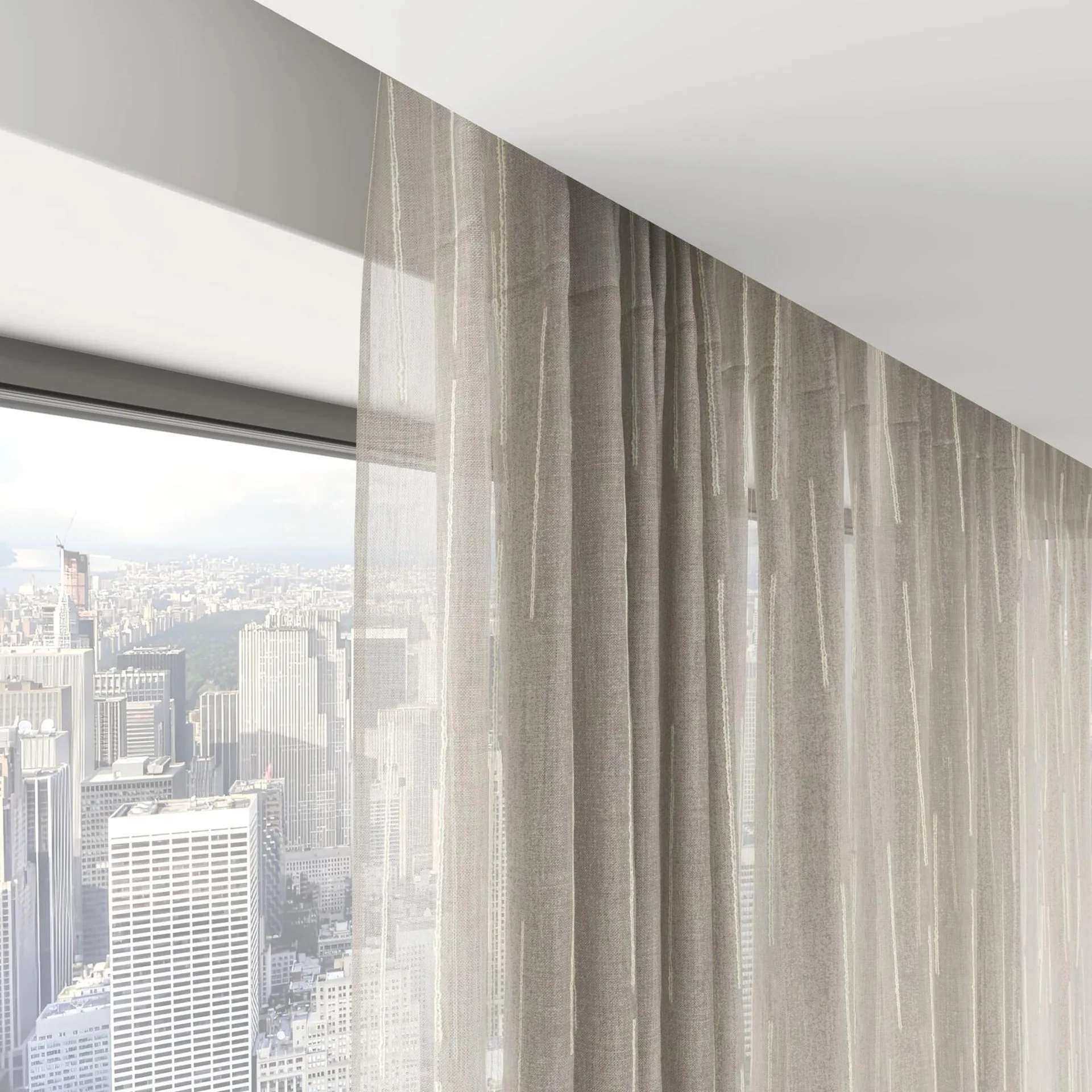 Top view of Salento Linen, on hidden rail