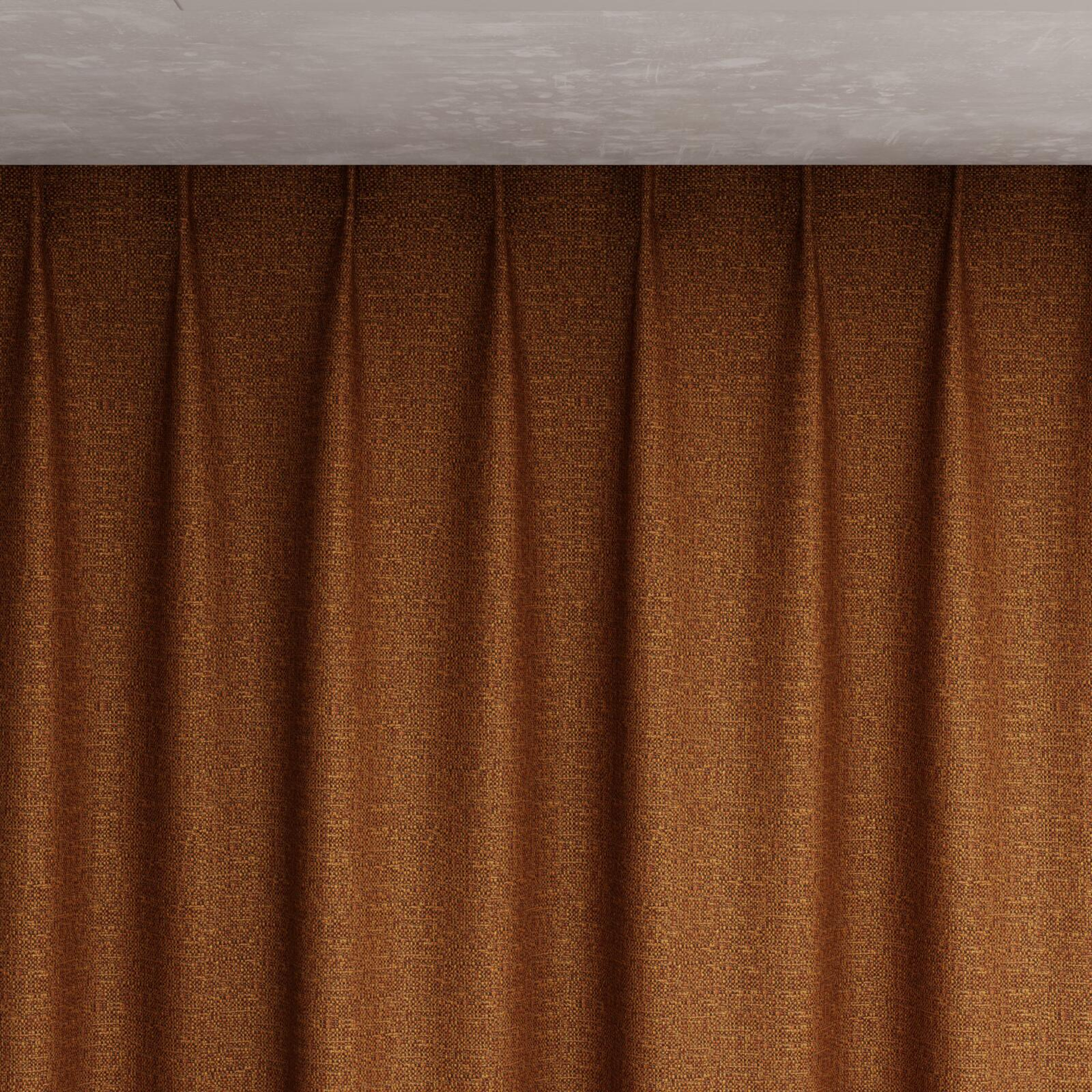 Top view of Saturn Rust, pinch pleat