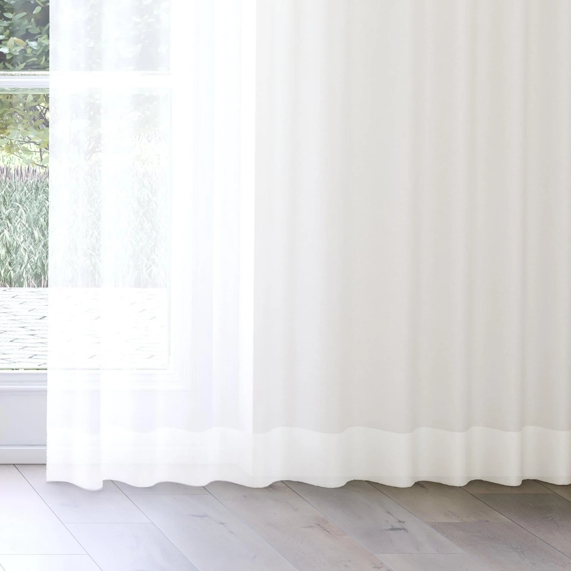 Bottom view of Zine Cream, on curtain rail