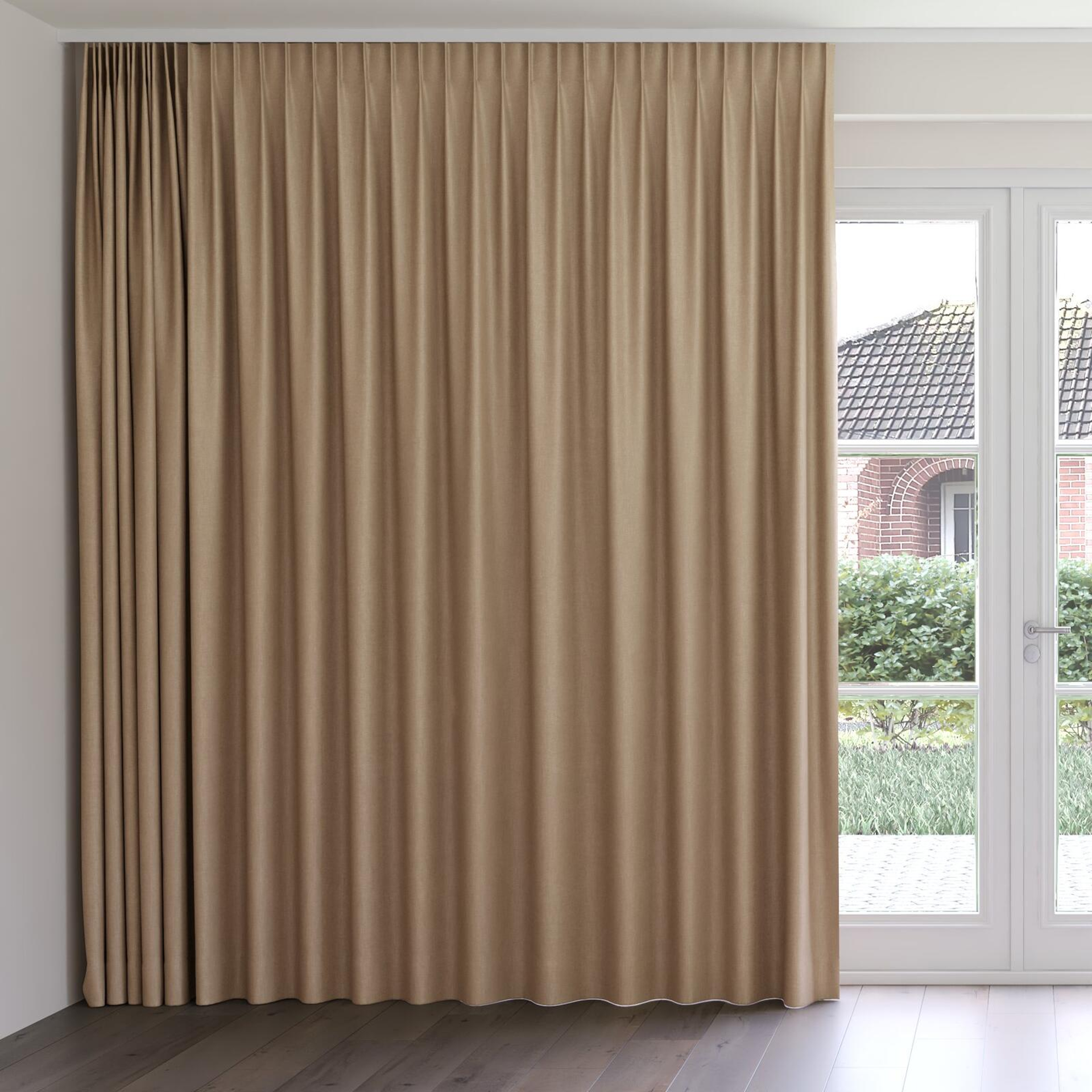 Front view of Bronco Stucco, on curtain rail