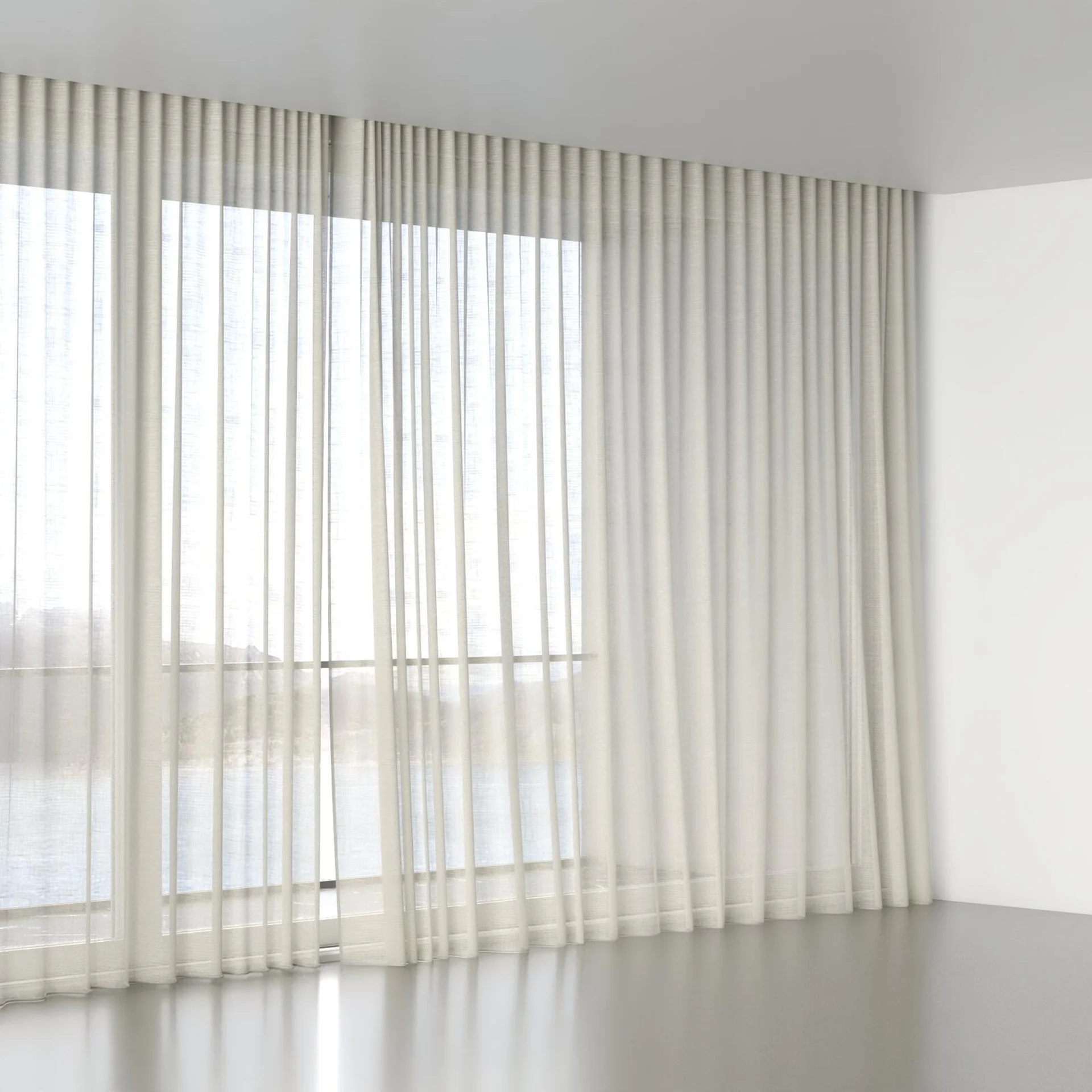 Full view of Angelic Raffia, wave pleat