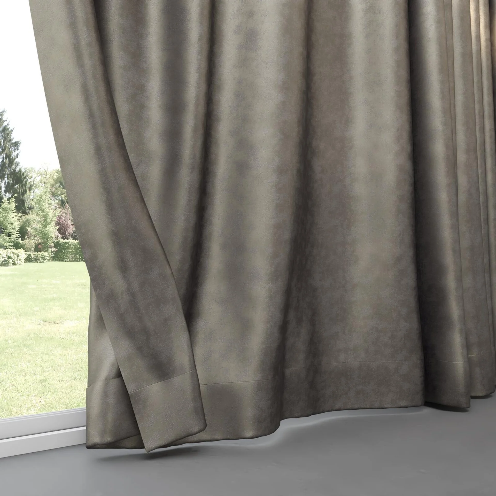 Bottom view of Fizz Slate, pinch pleat