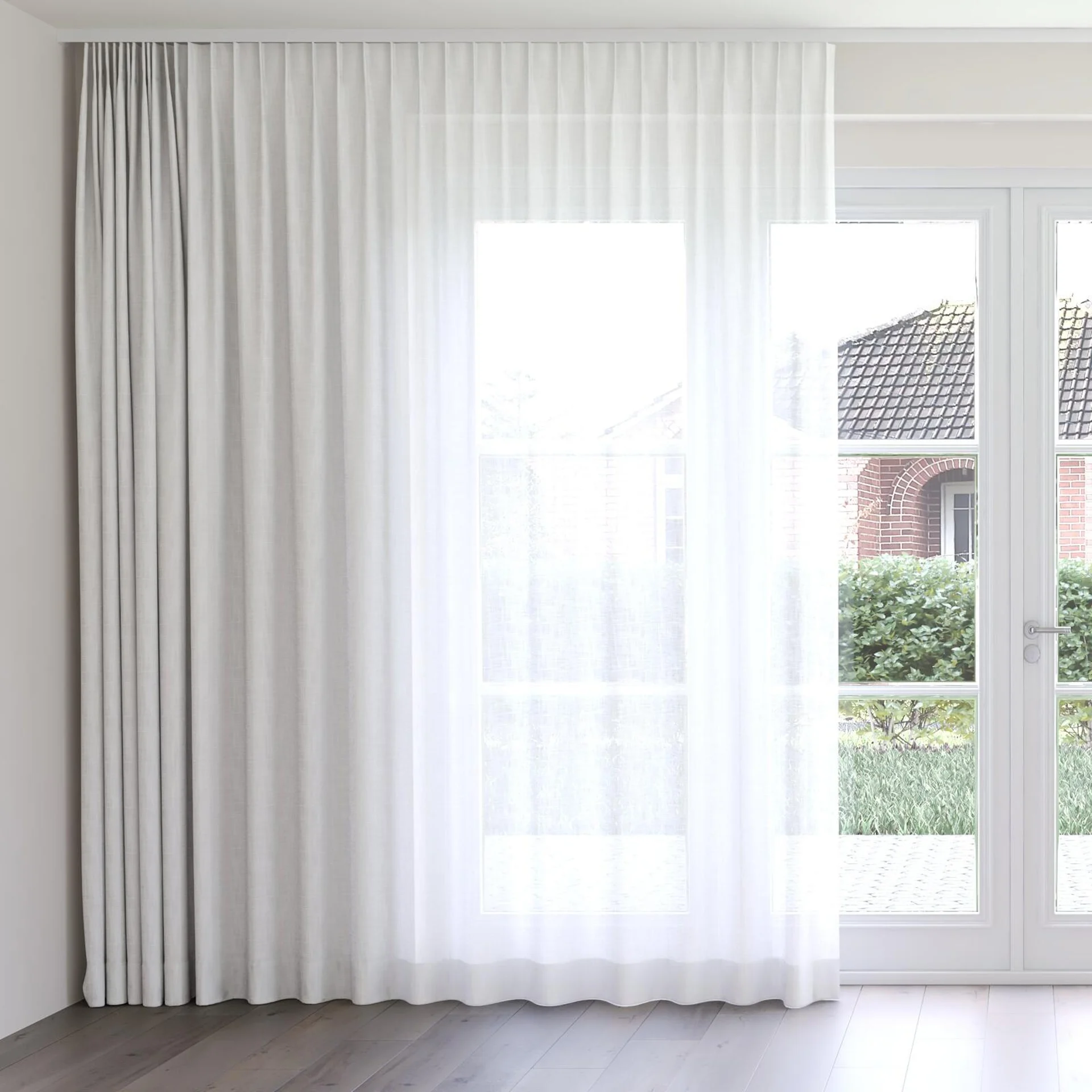 Front view of Release Cloud, on curtain rail