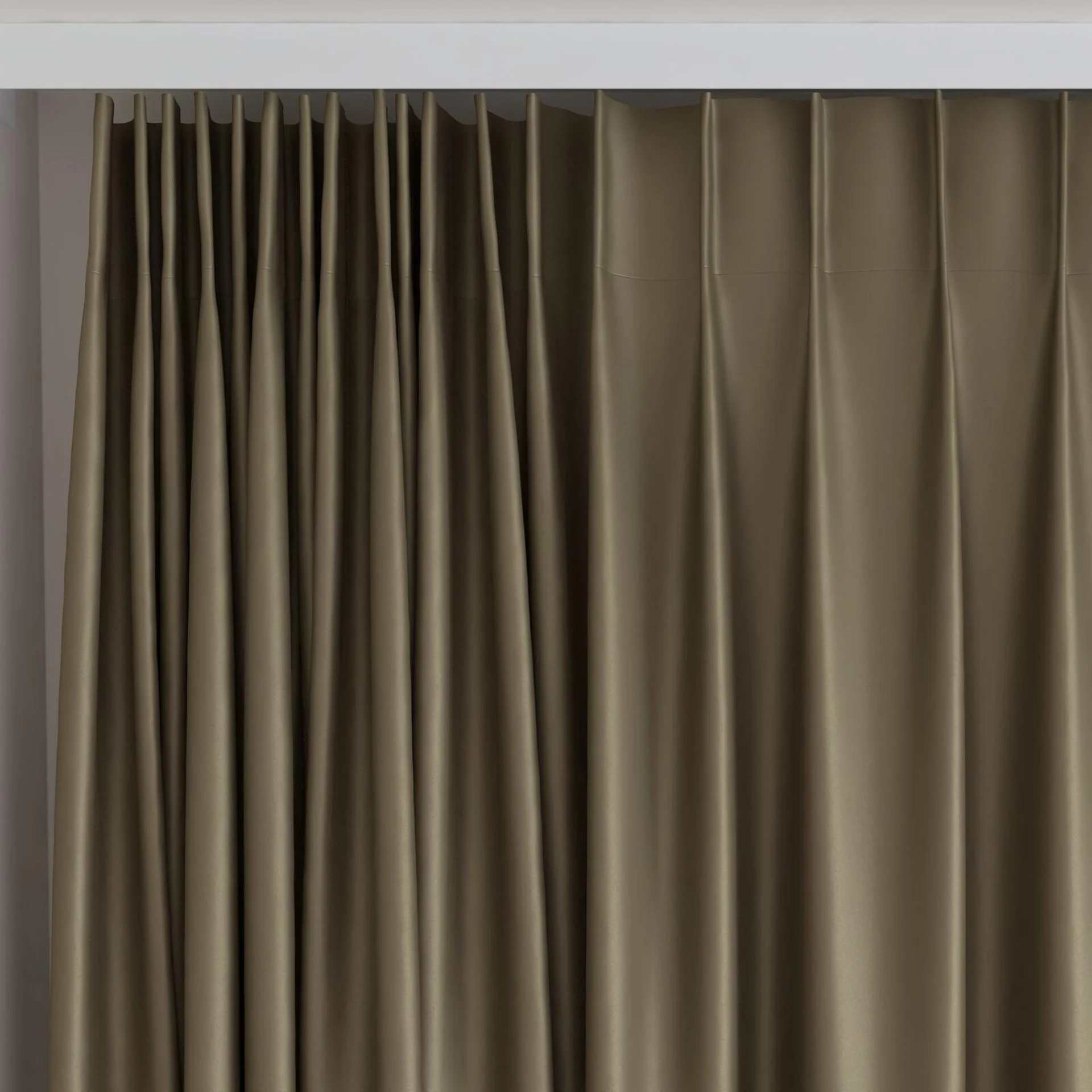 Top view of Sleek Muffin, on curtain rail