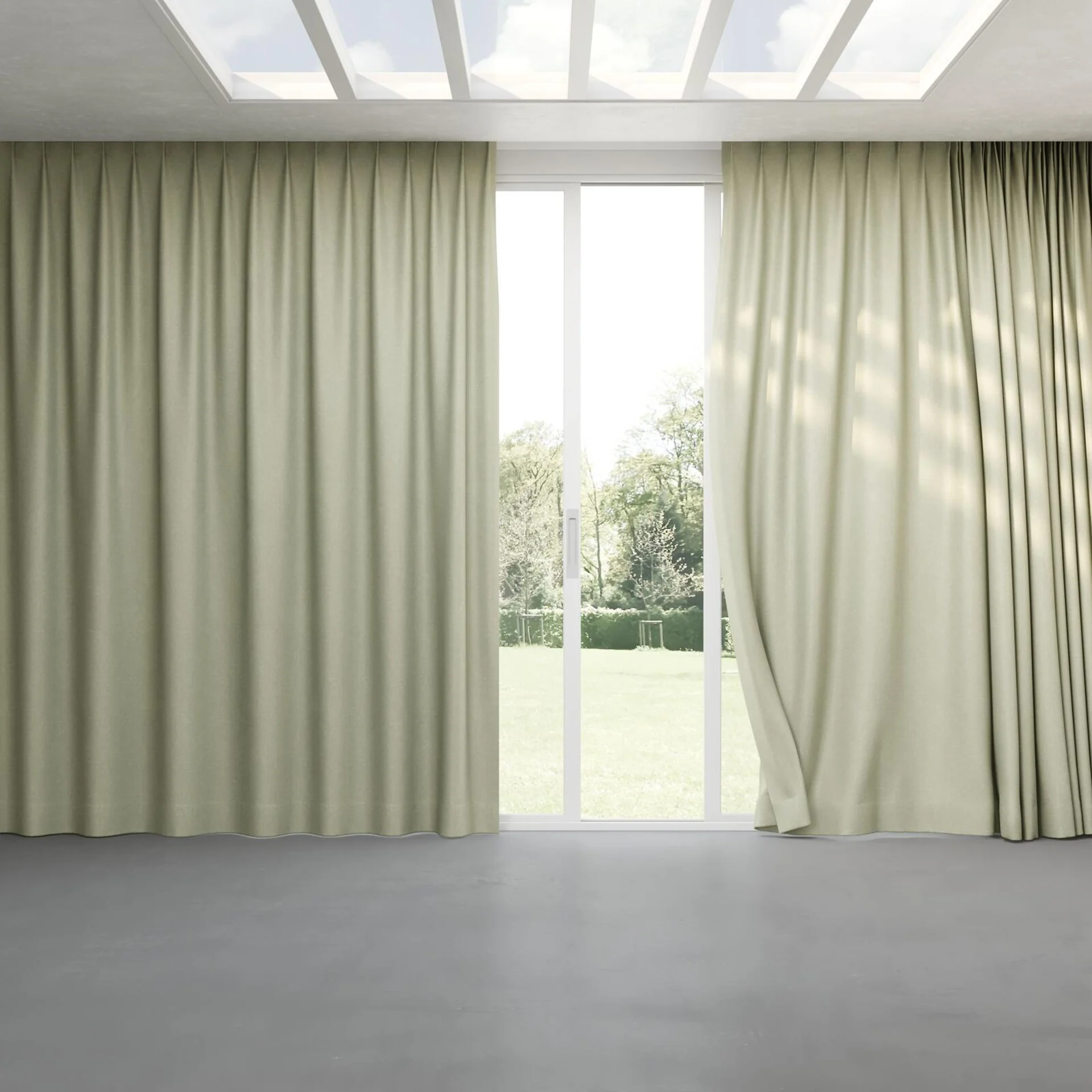 Full view of Glamour Linden, pinch pleat