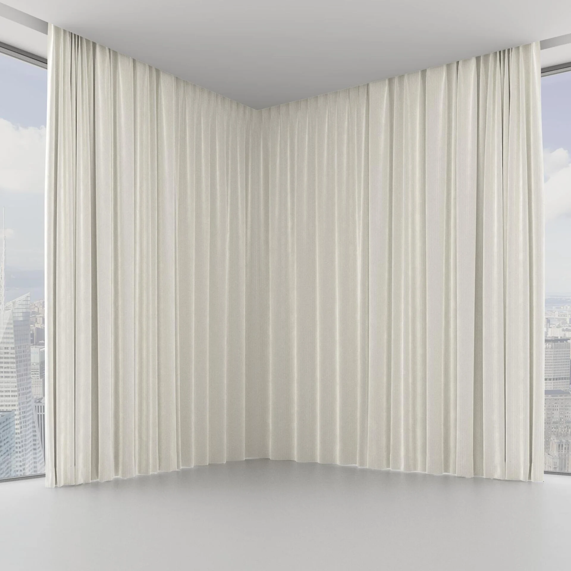 Front view of Embrace Cream, on hidden rail