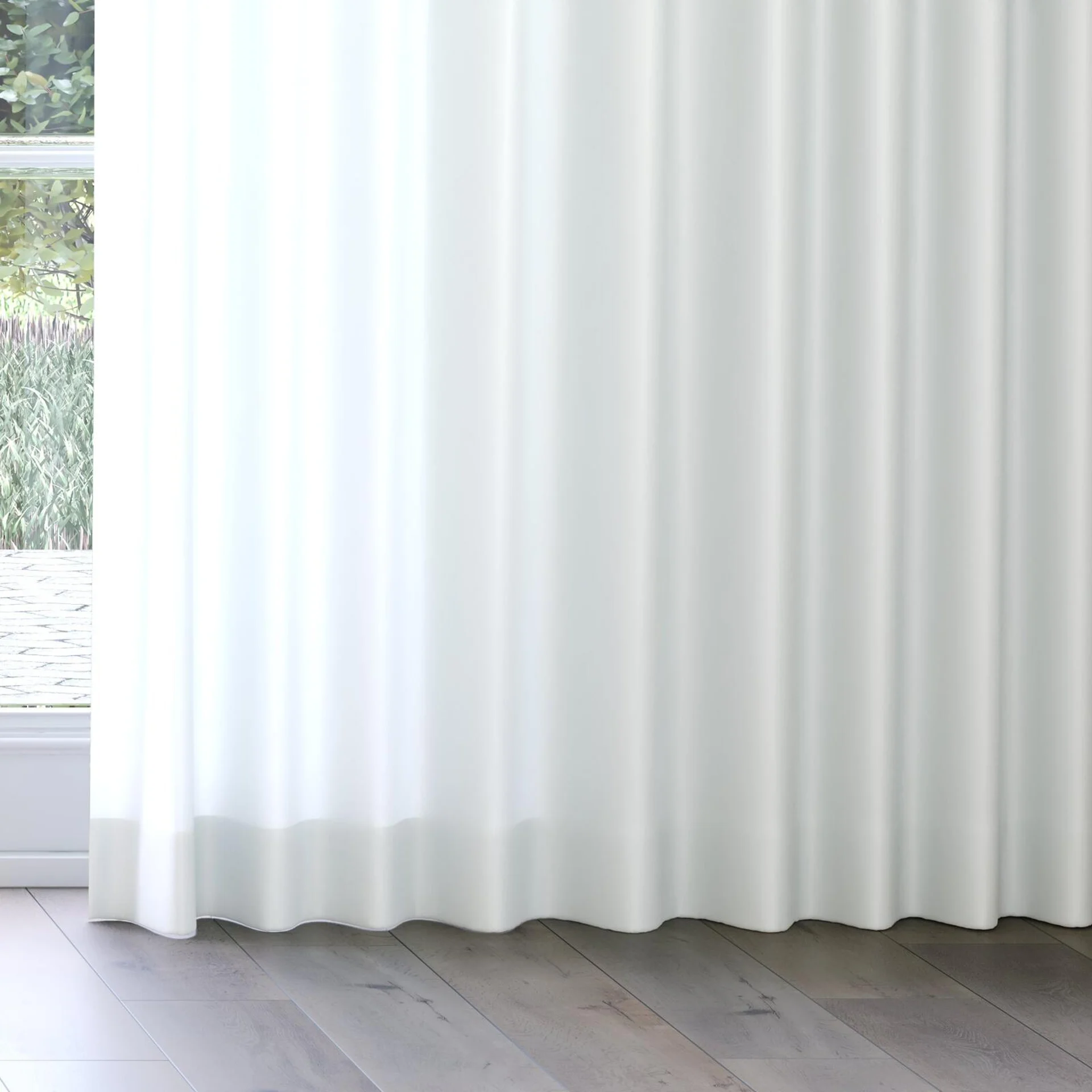 Bottom view of Optima Stone, on curtain rail