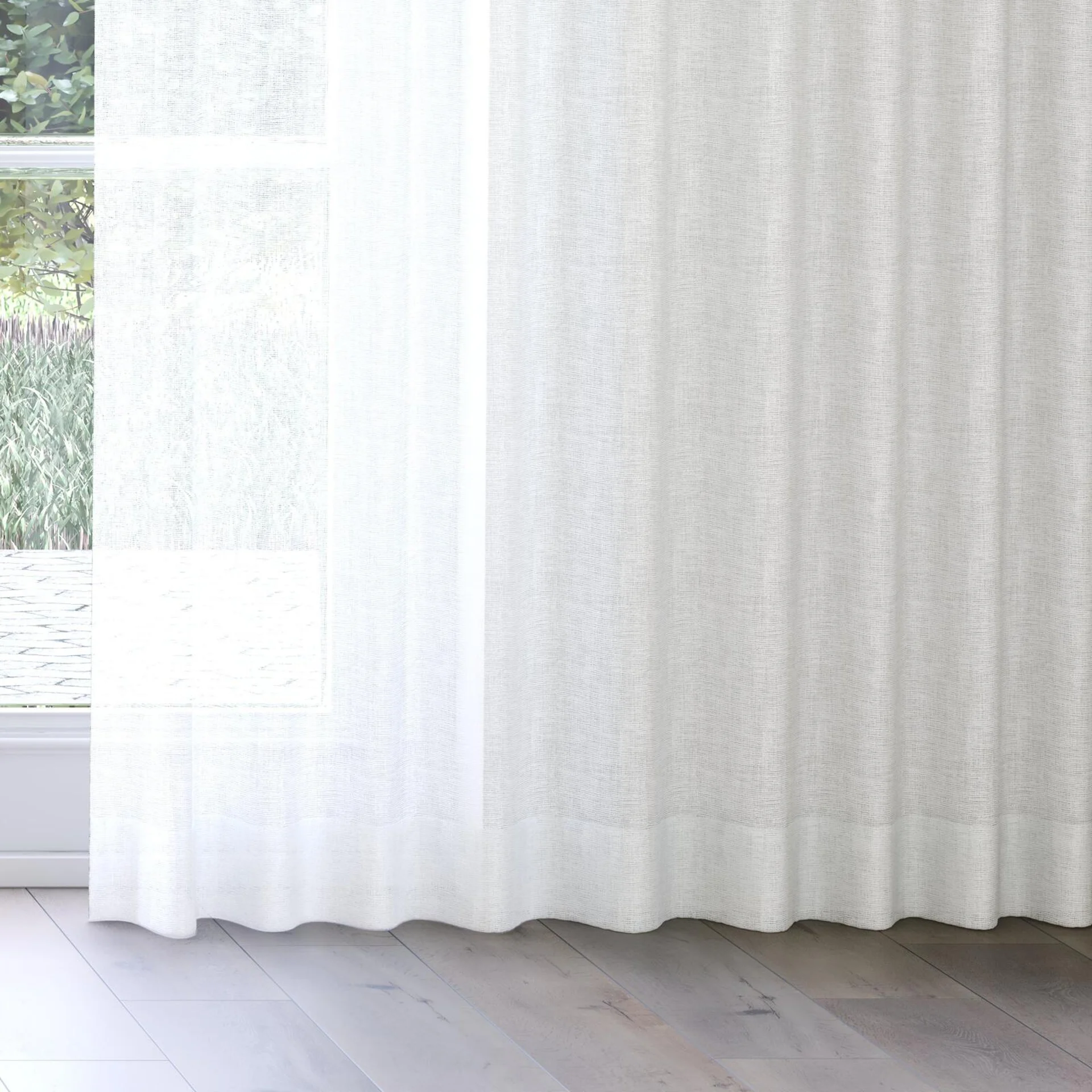 Bottom view of Statement Snow, on curtain rail
