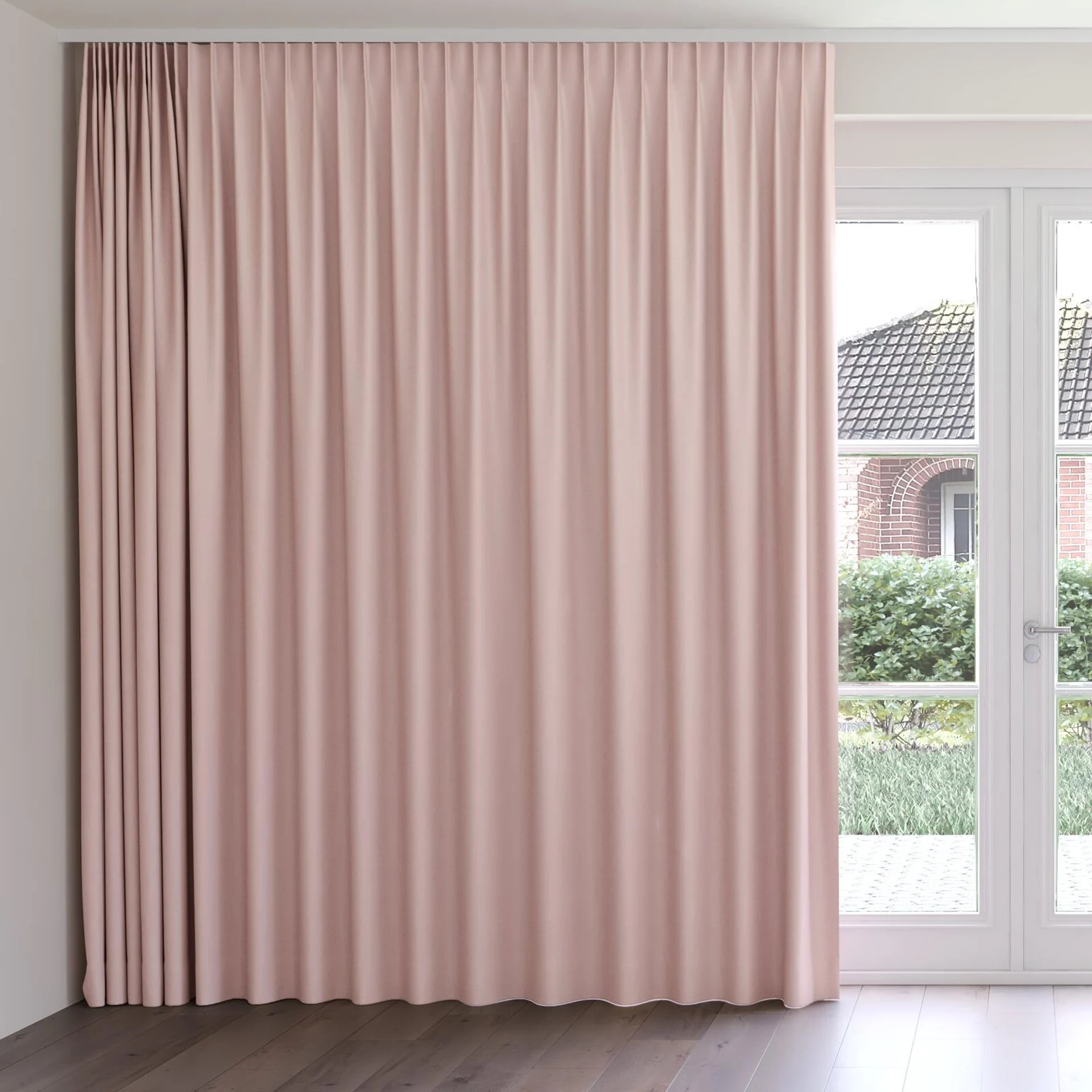 Front view of Brugge Dragee, on curtain rail