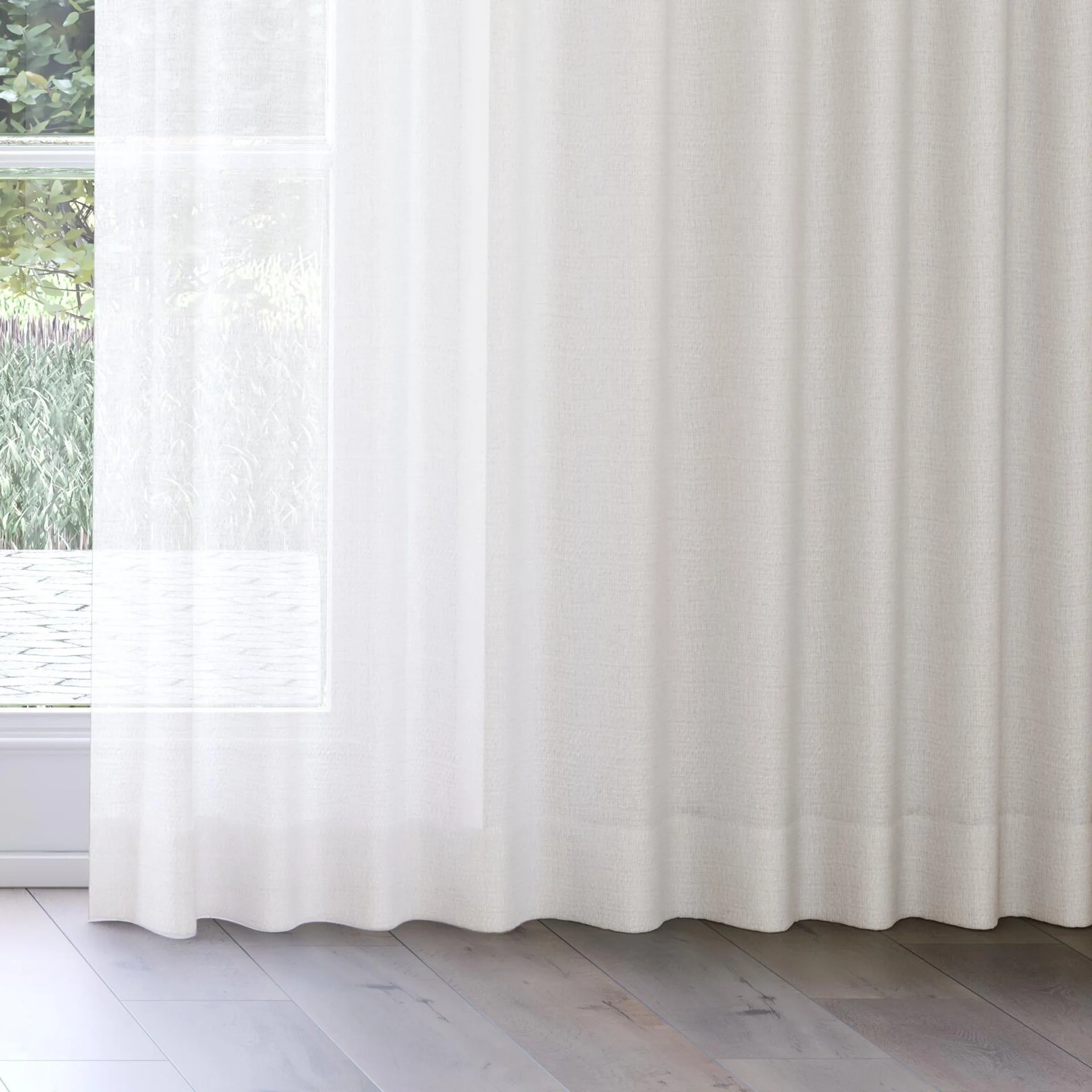 Bottom view of Origami Oyster, on curtain rail