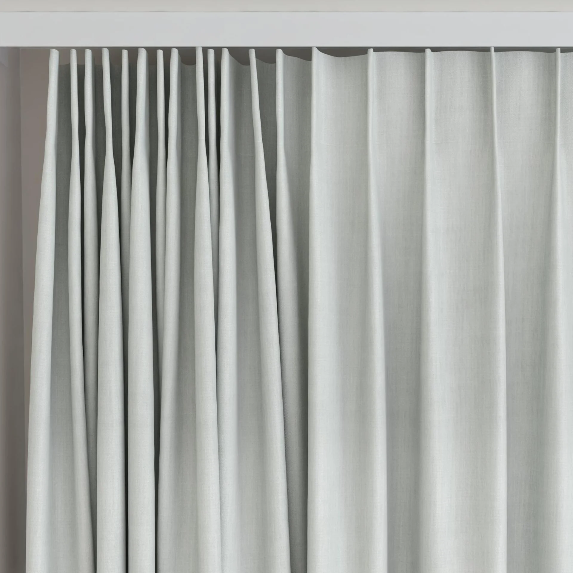 Top view of Lexicon Duckegg, on curtain rail