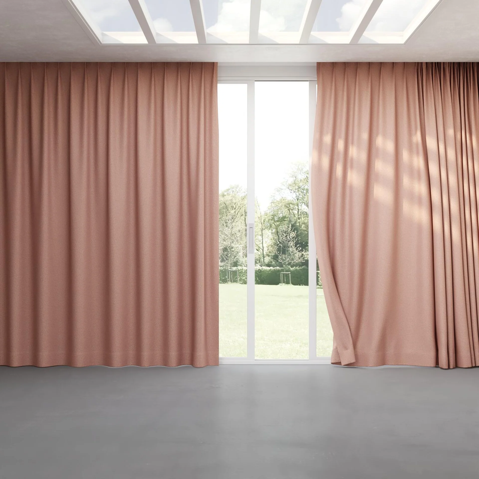 Full view of Sabik Peony, pinch pleat