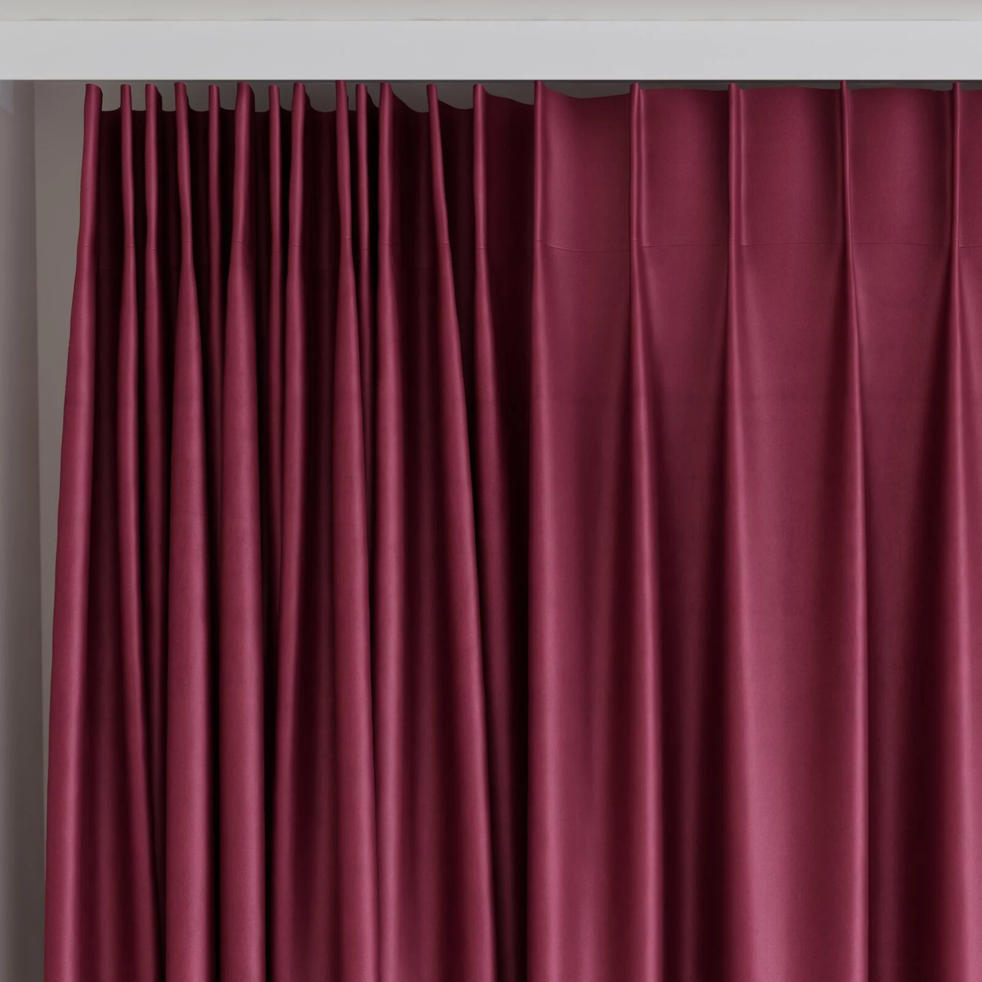 Top view of Warlock Passion, on curtain rail