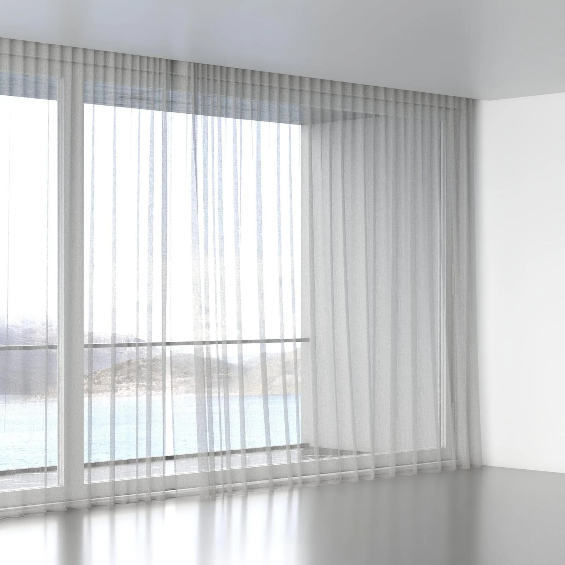 Full view of Kensho Dove Grey, wave pleat