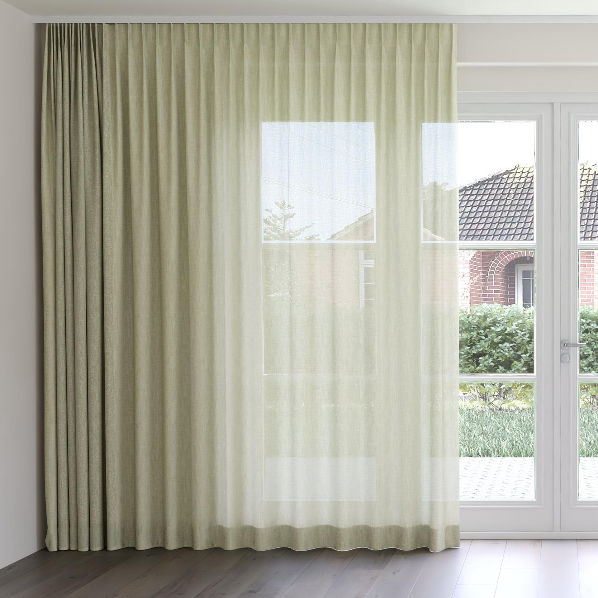 Front view of Motion Leaf, on curtain rail