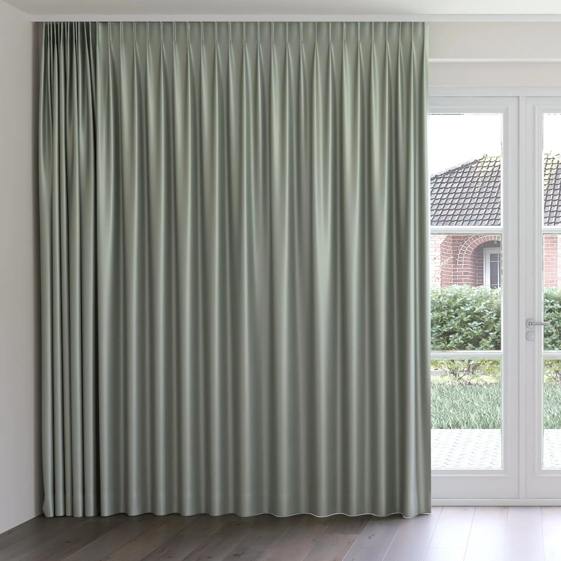 Front view of Sleek Mineral, on curtain rail