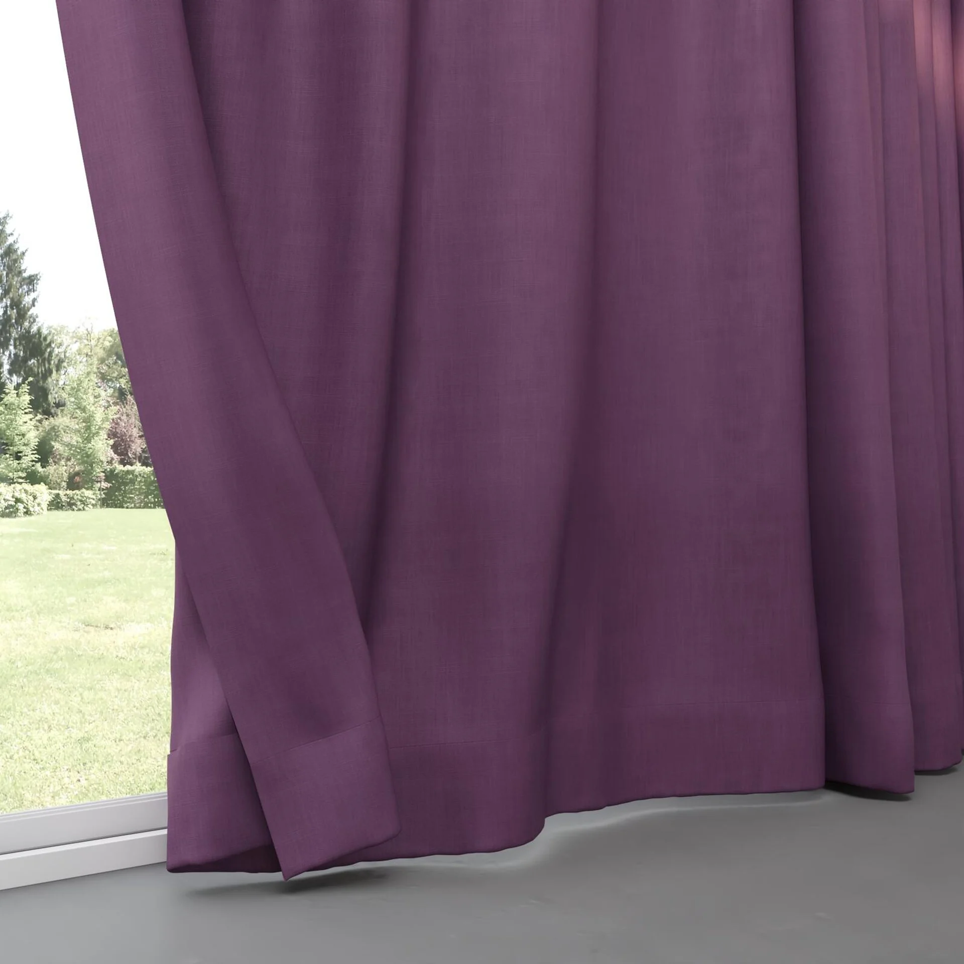 Bottom view of Lexicon Amethyst, pinch pleat