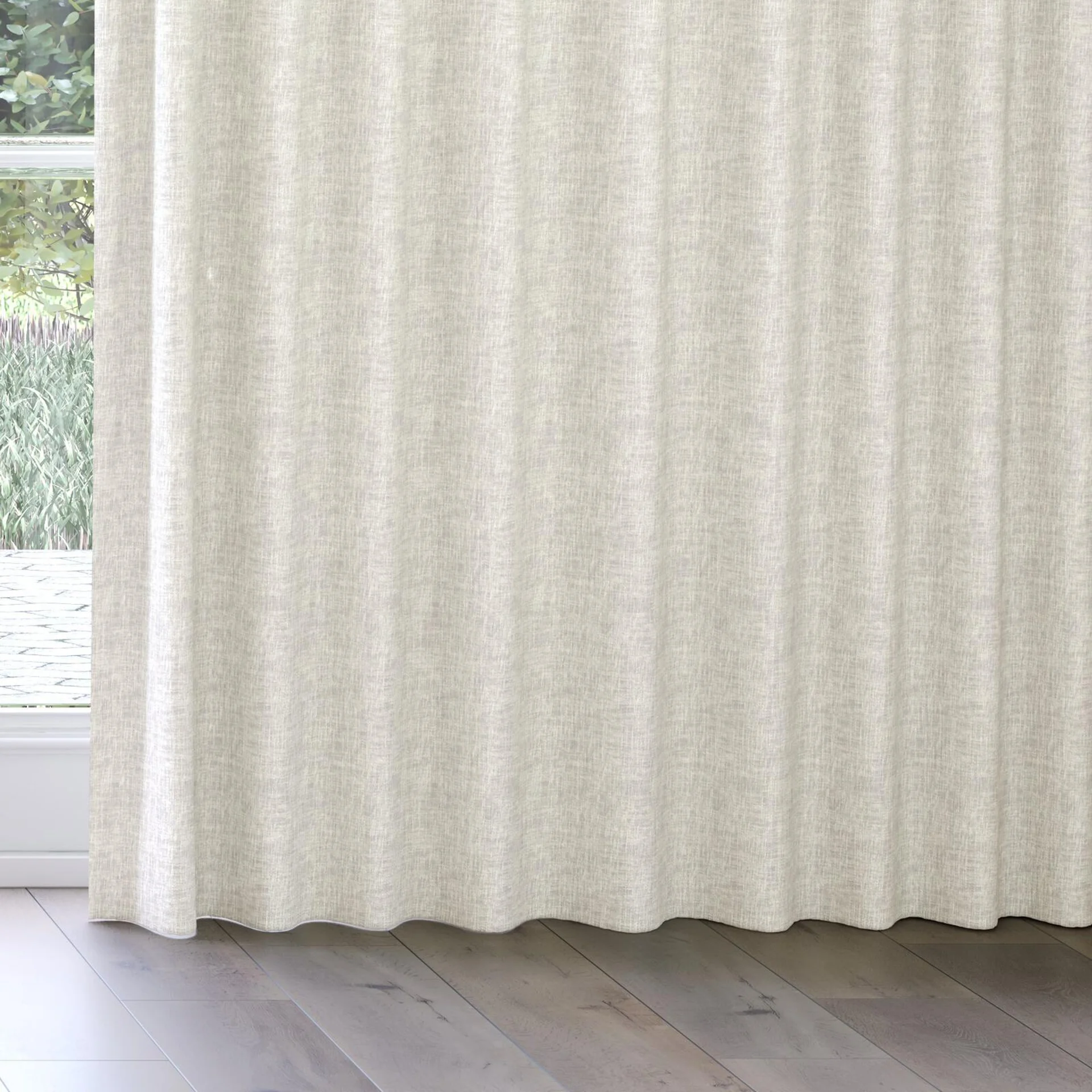 Bottom view of Earthwild Stucco, on curtain rail