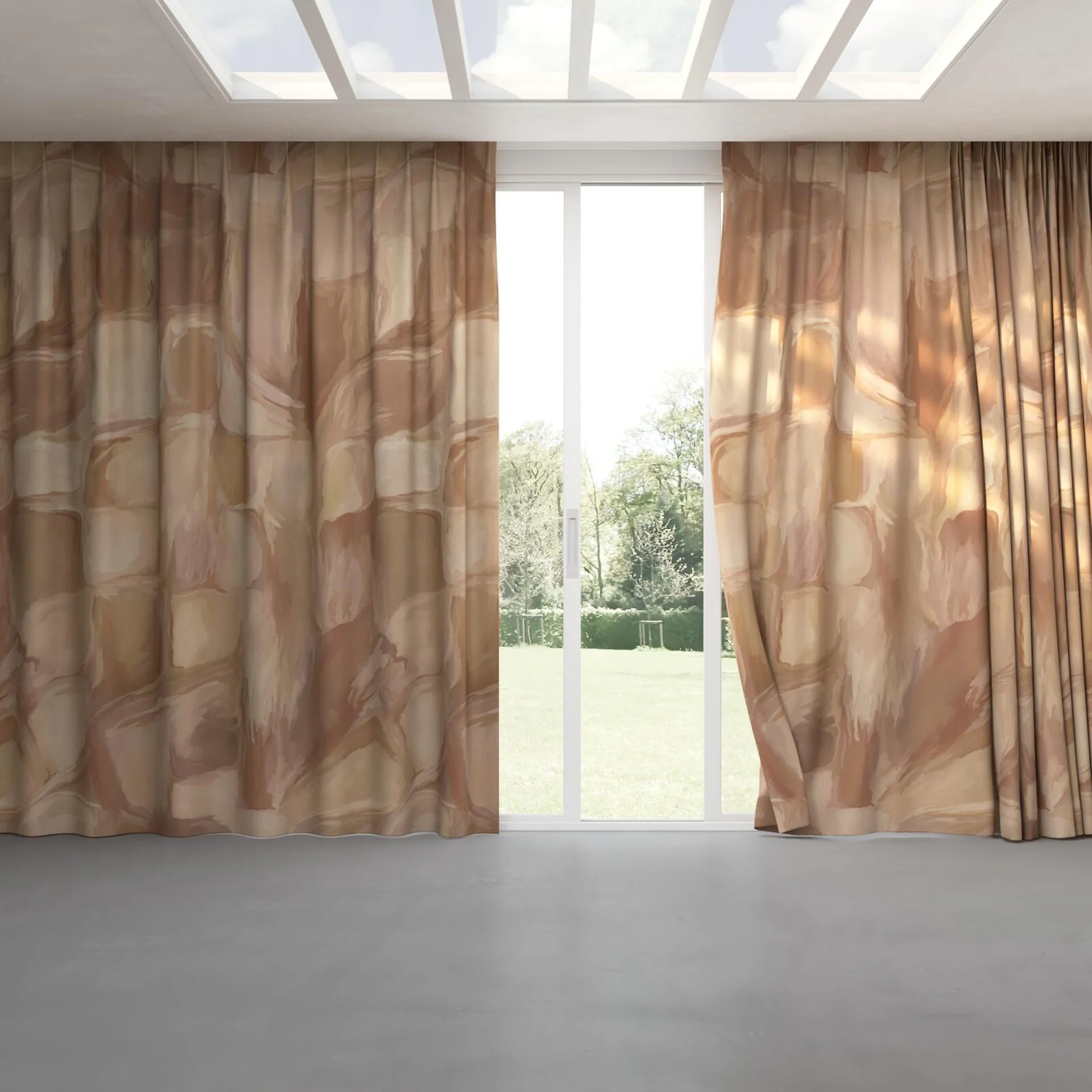 Full view of Colour Field Clay, pinch pleat