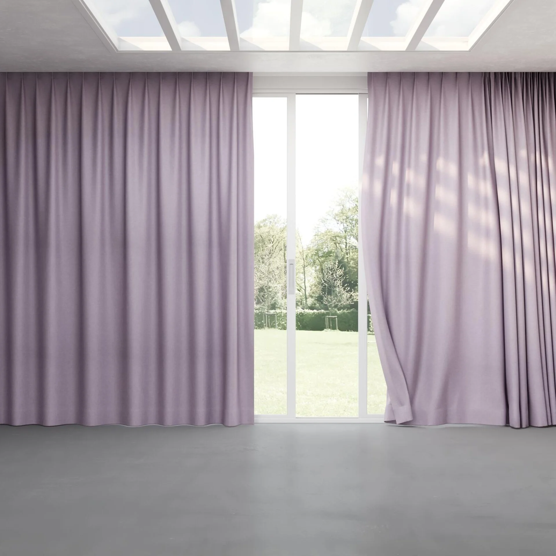 Full view of Goa Plum, pinch pleat