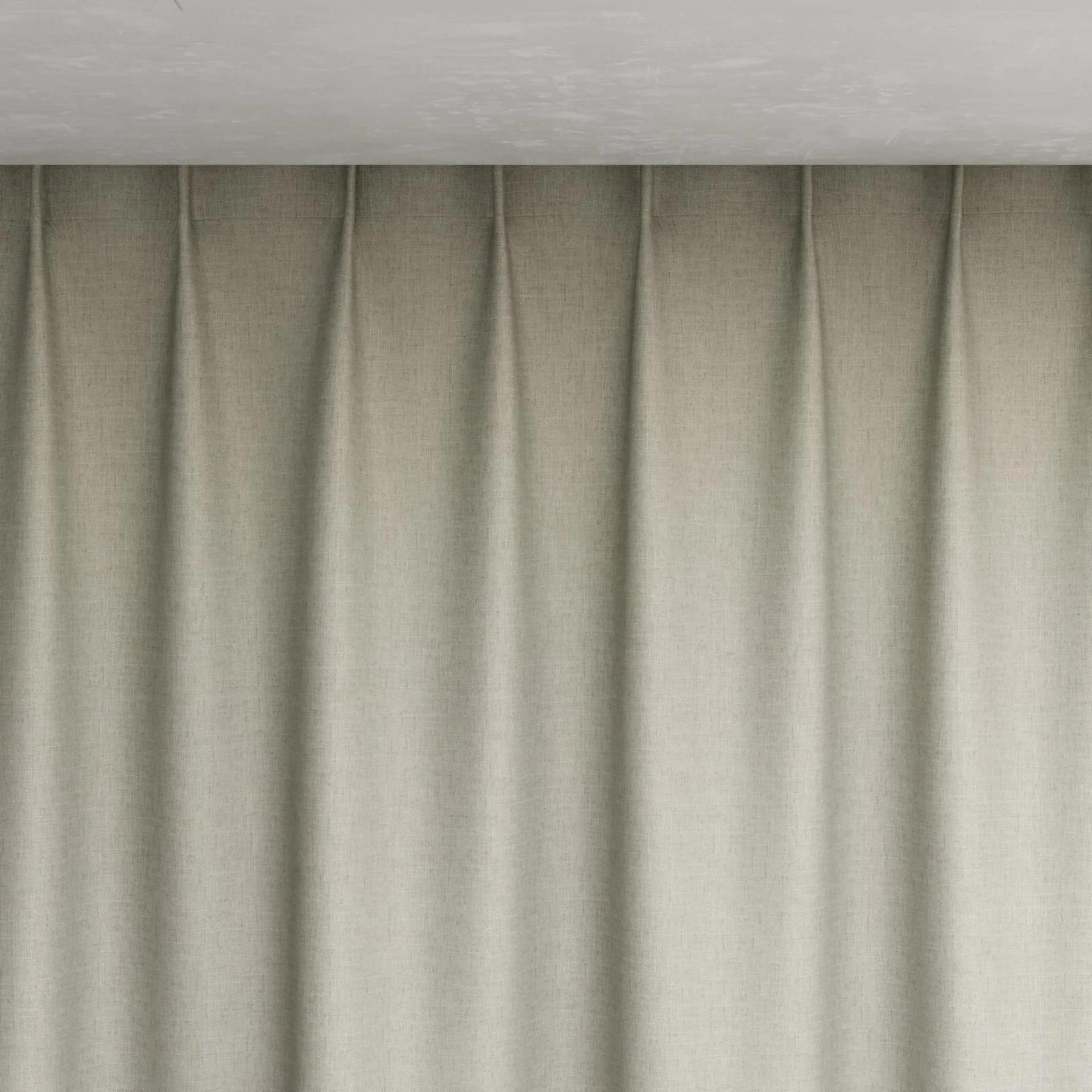 Top view of Stonewall Blackout Linen, pinch pleat