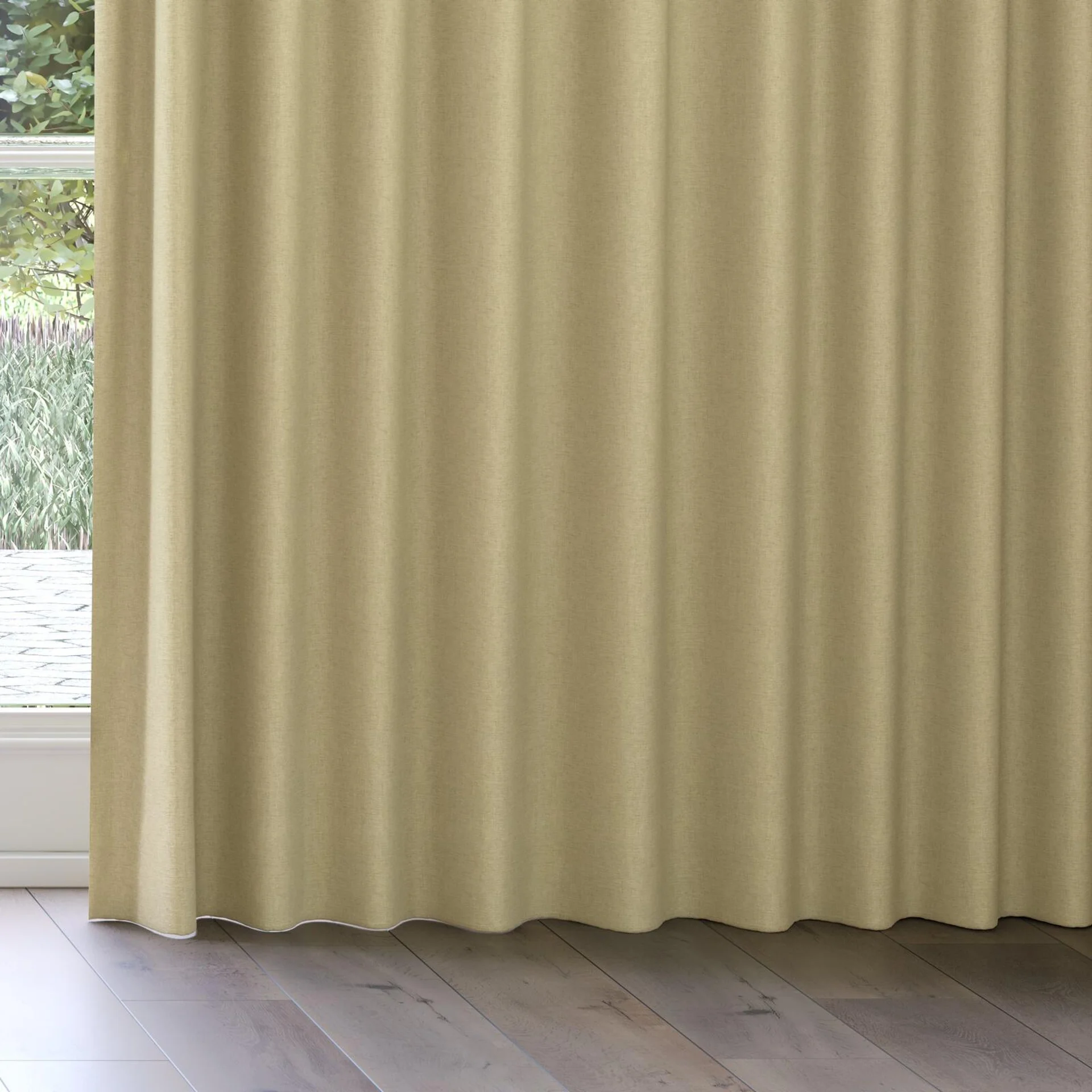 Bottom view of Envoy 2 Pear 320cm, on curtain rail