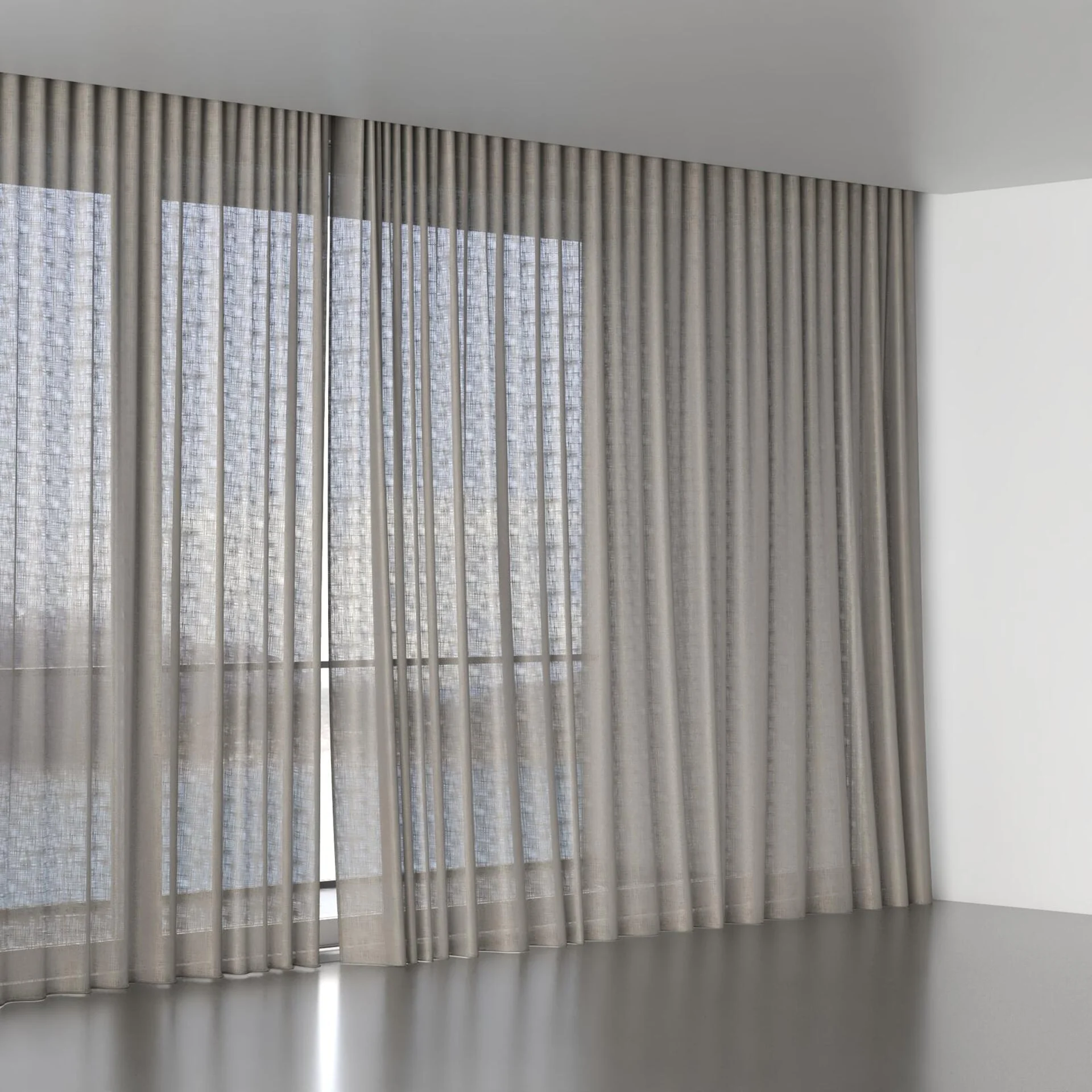 Full view of Charanga Linen, wave pleat