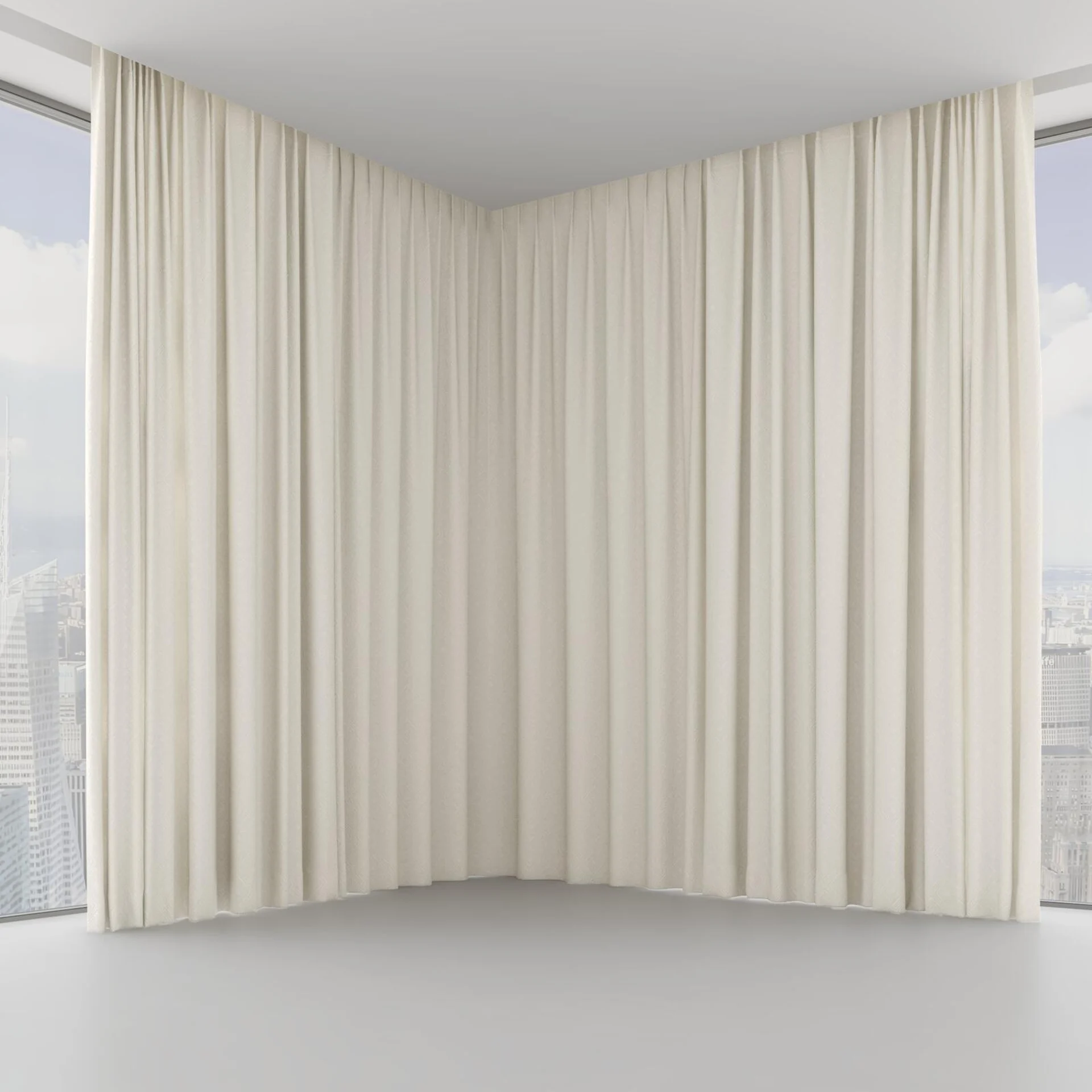 Front view of Senza Ivory, on hidden rail