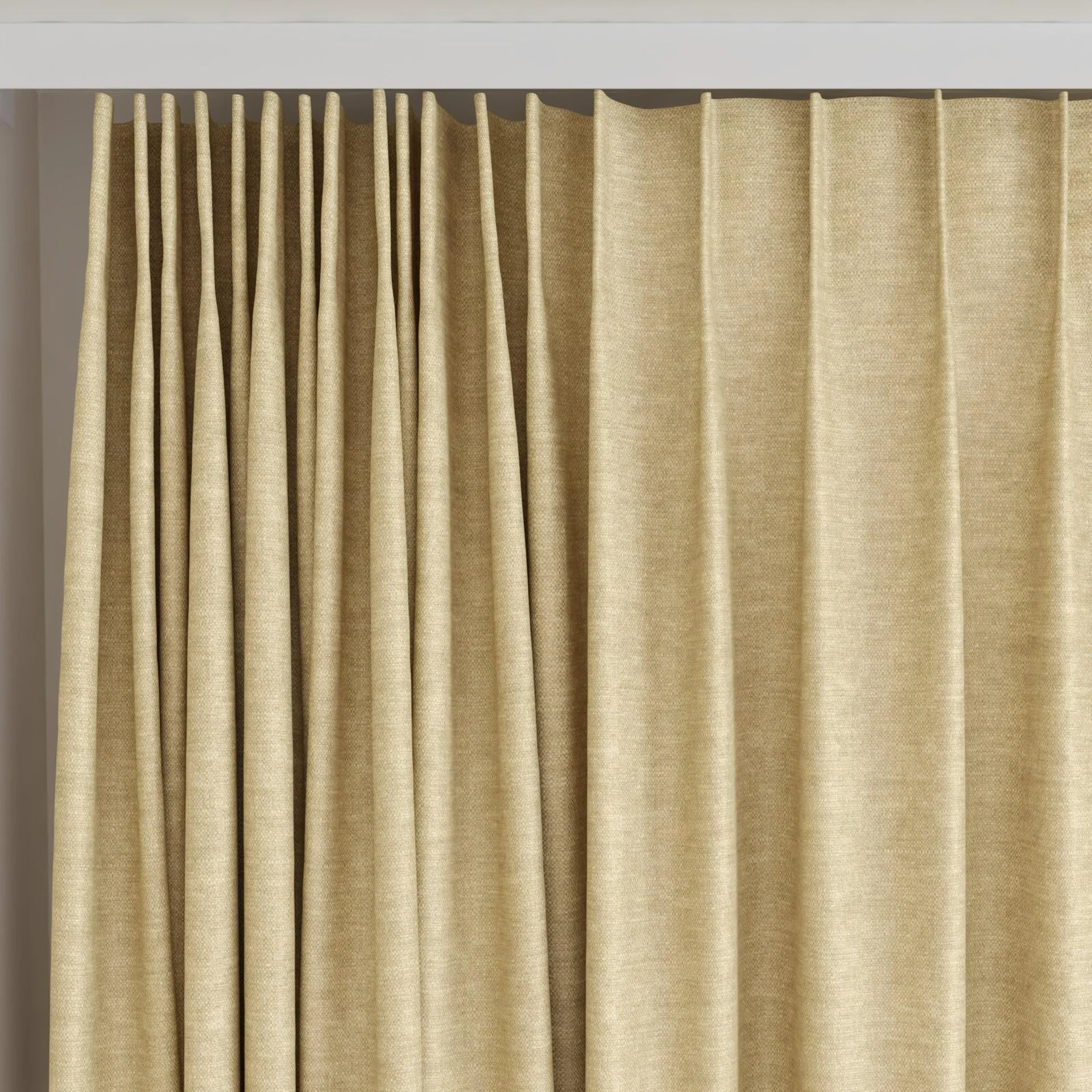 Top view of Colourwash Biscuit, on curtain rail