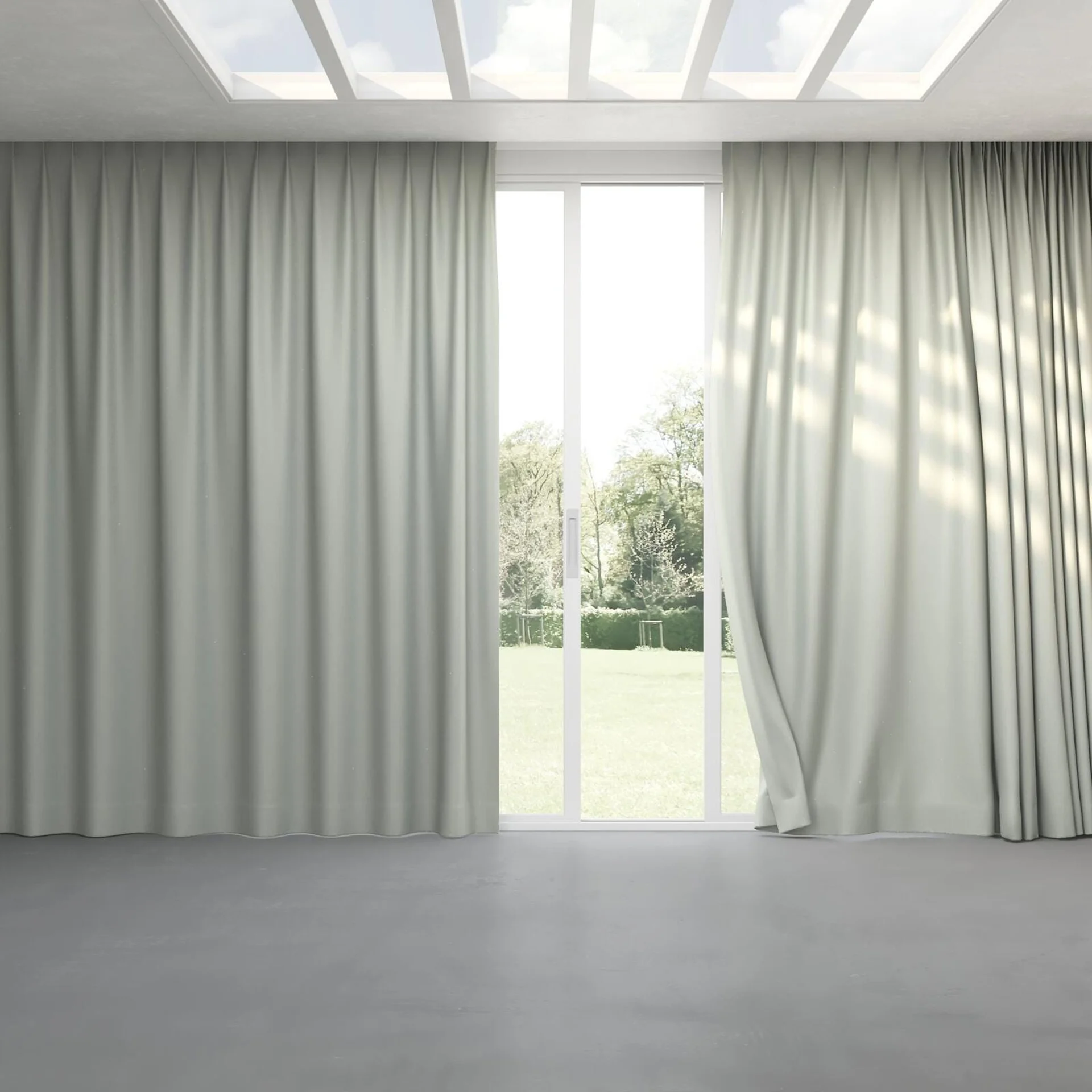 Full view of Excel Fog, pinch pleat