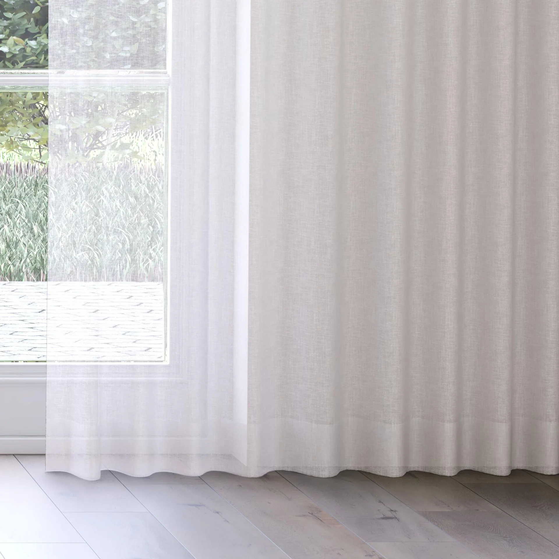 Bottom view of Natura Recycled Dolomite, on curtain rail